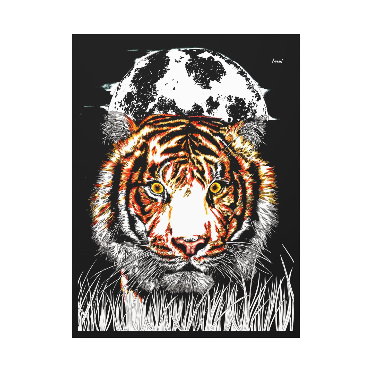 Tiger Wall Art Print of the Original, hand drawn wall art of a Tiger