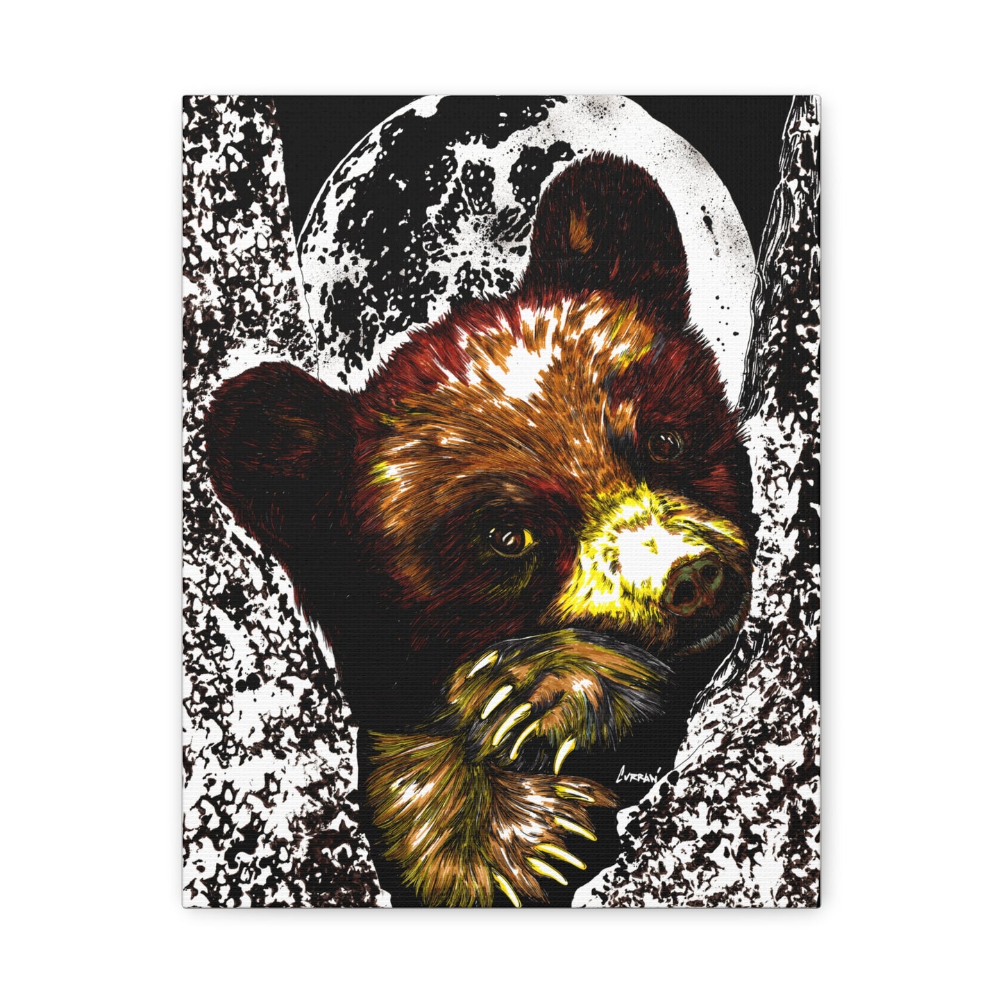 Brown Bear Cub Print of the Original, hand drawn wall art