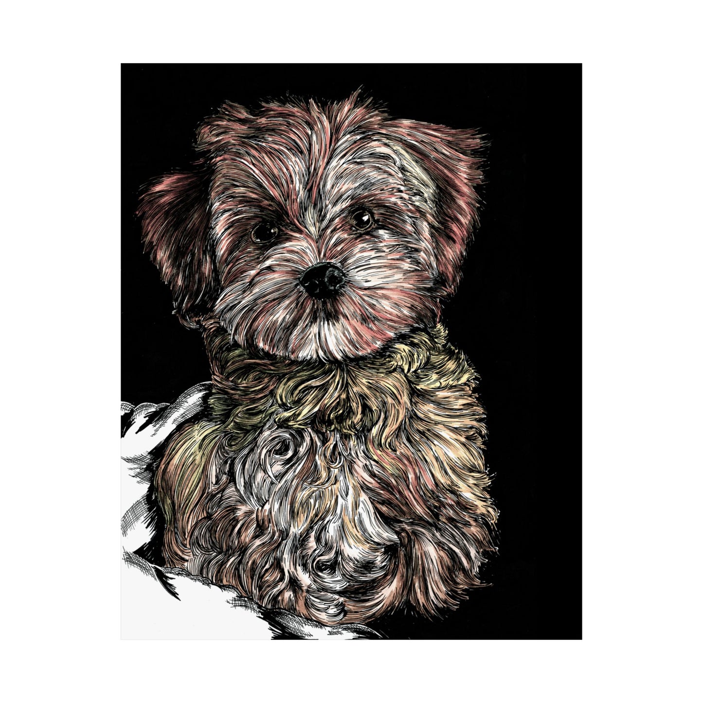 Custom Dog Portrait Satin Poster | 300gsm Pet Art Print