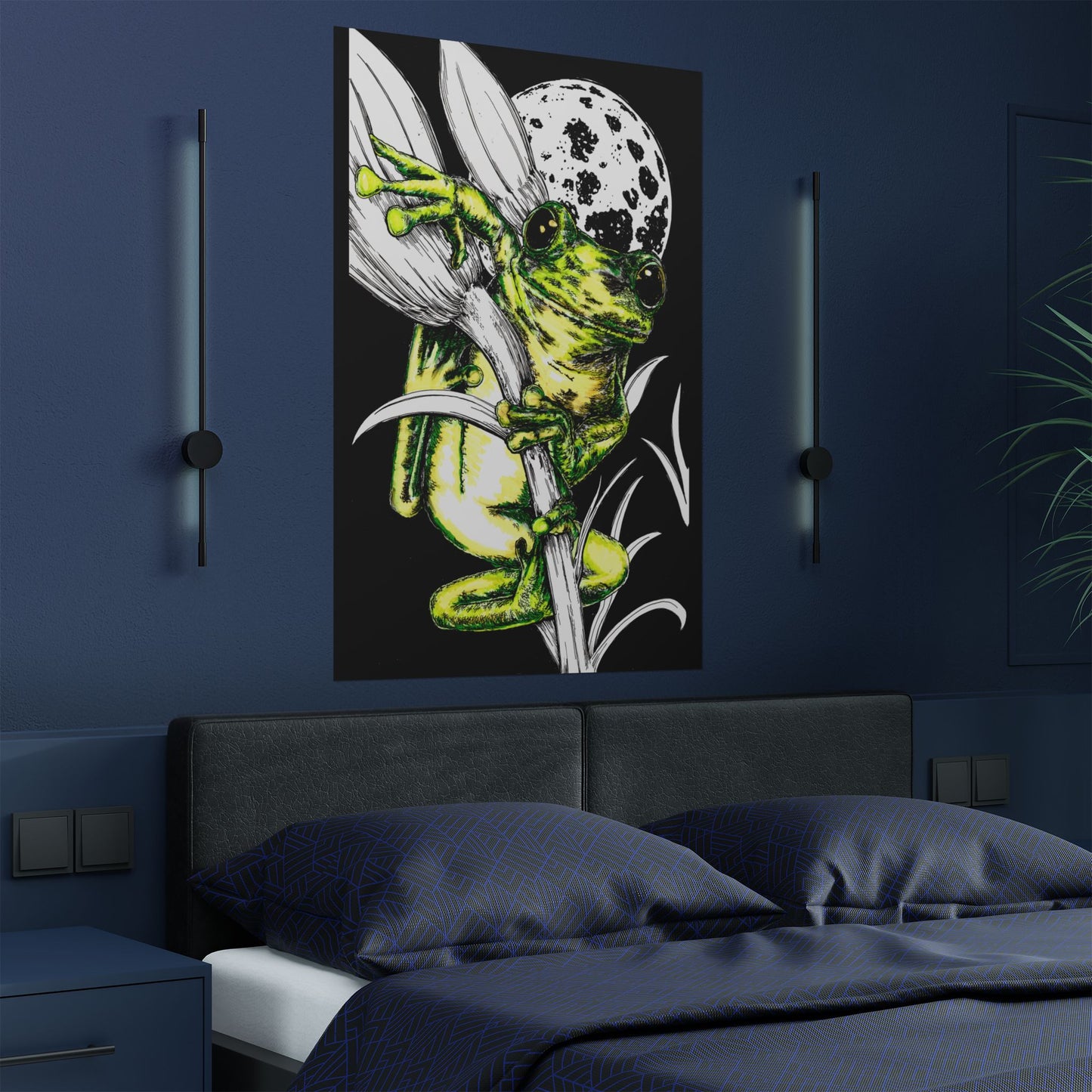 Whimsical Frog Satin Poster - Vibrant Wall Art for Nature Lovers
