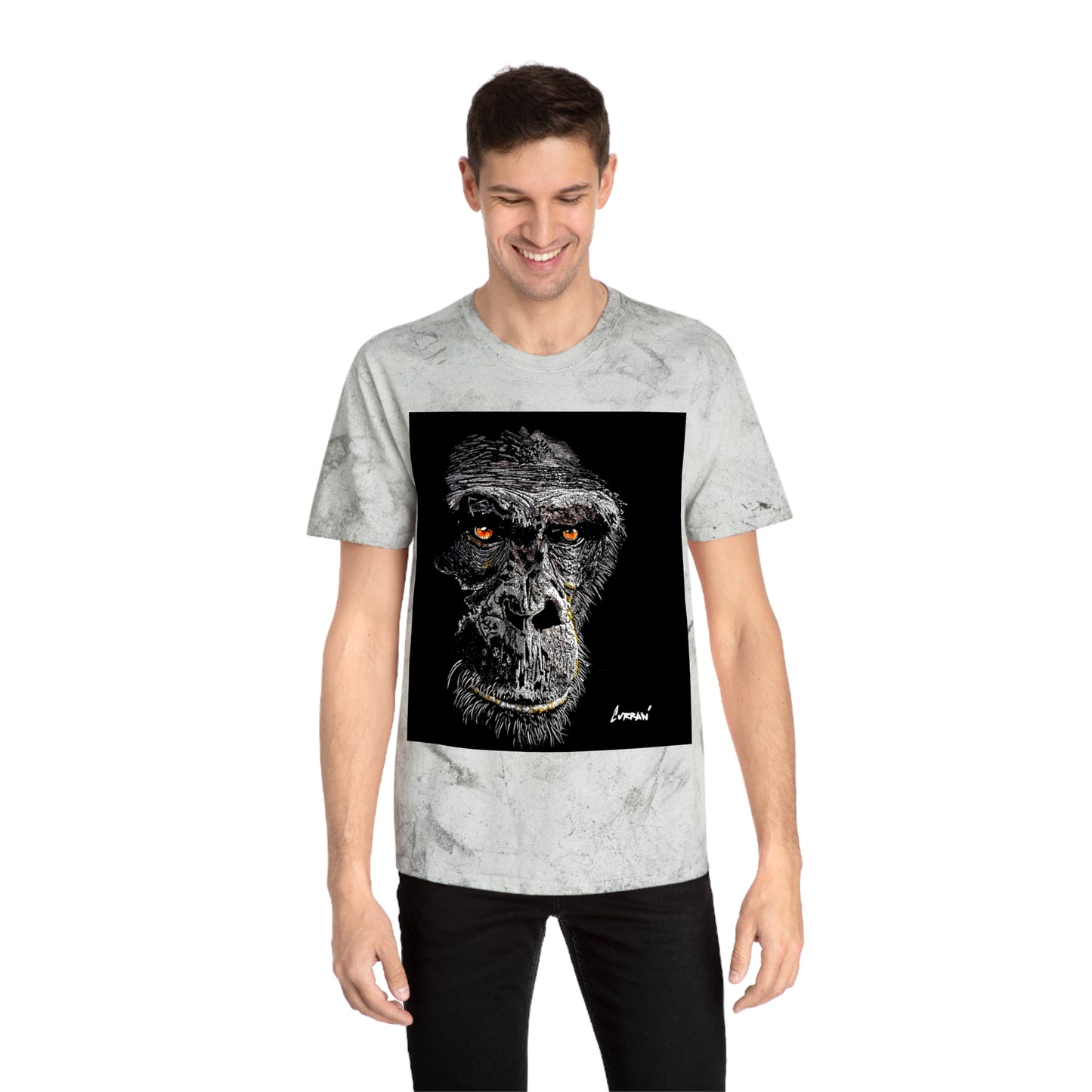Gorilla Face Color Blast T Shirt Original Hand Drawn Art