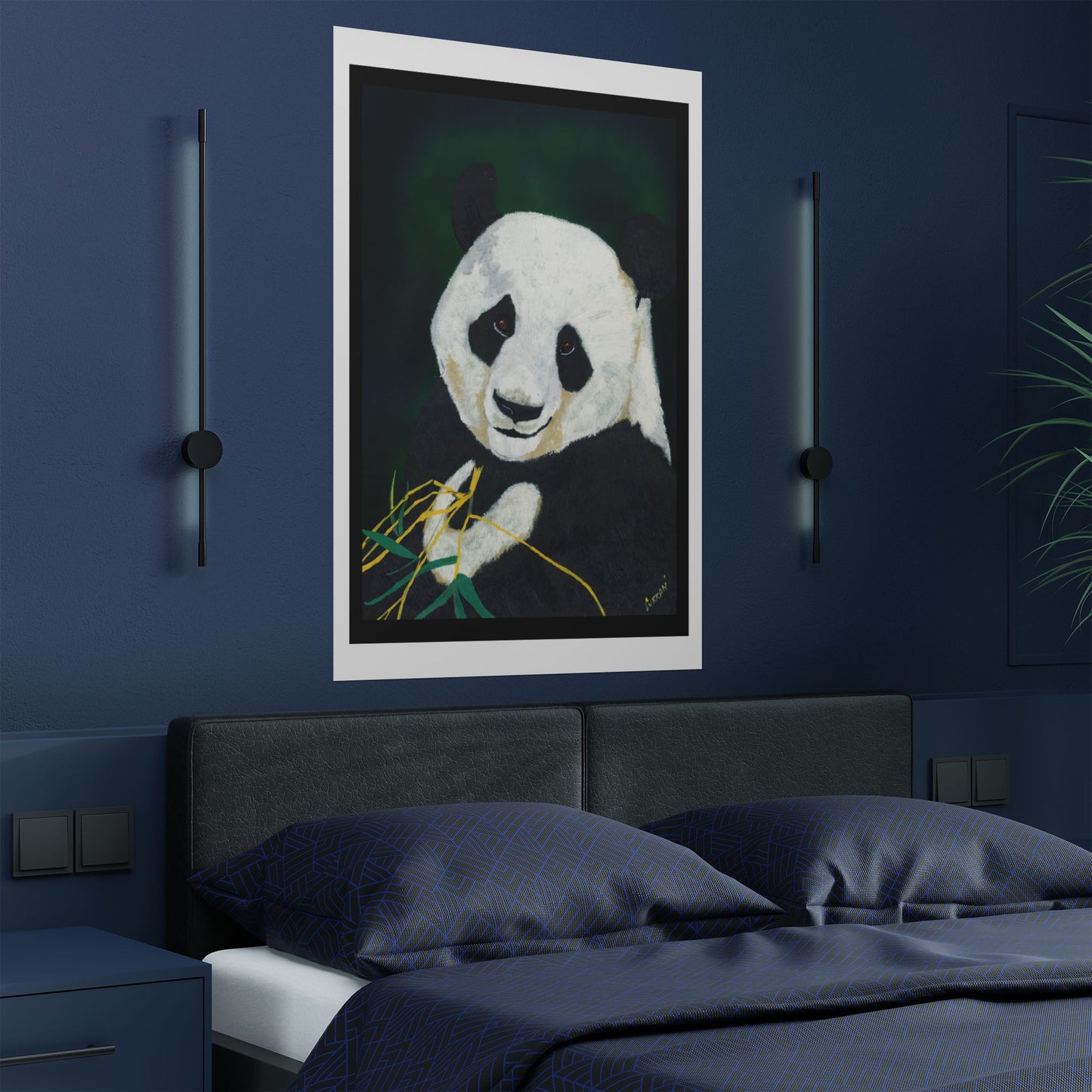 Panda Portrait Satin Poster - 300gsm Wall Art for Nature Lovers