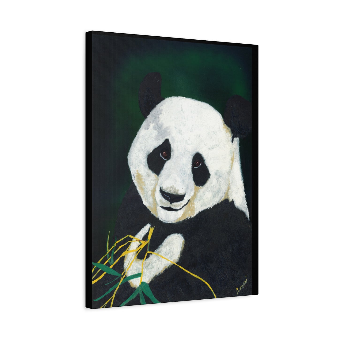 Panda Wall Art, Panda Print, Wildlife Art, Hand-Painted Panda, Nature Wall Decor, Bamboo Forest Art, Animal Lover Gift, Zen Decor. Printed on Matte Canvas, Stretched, 1.25"