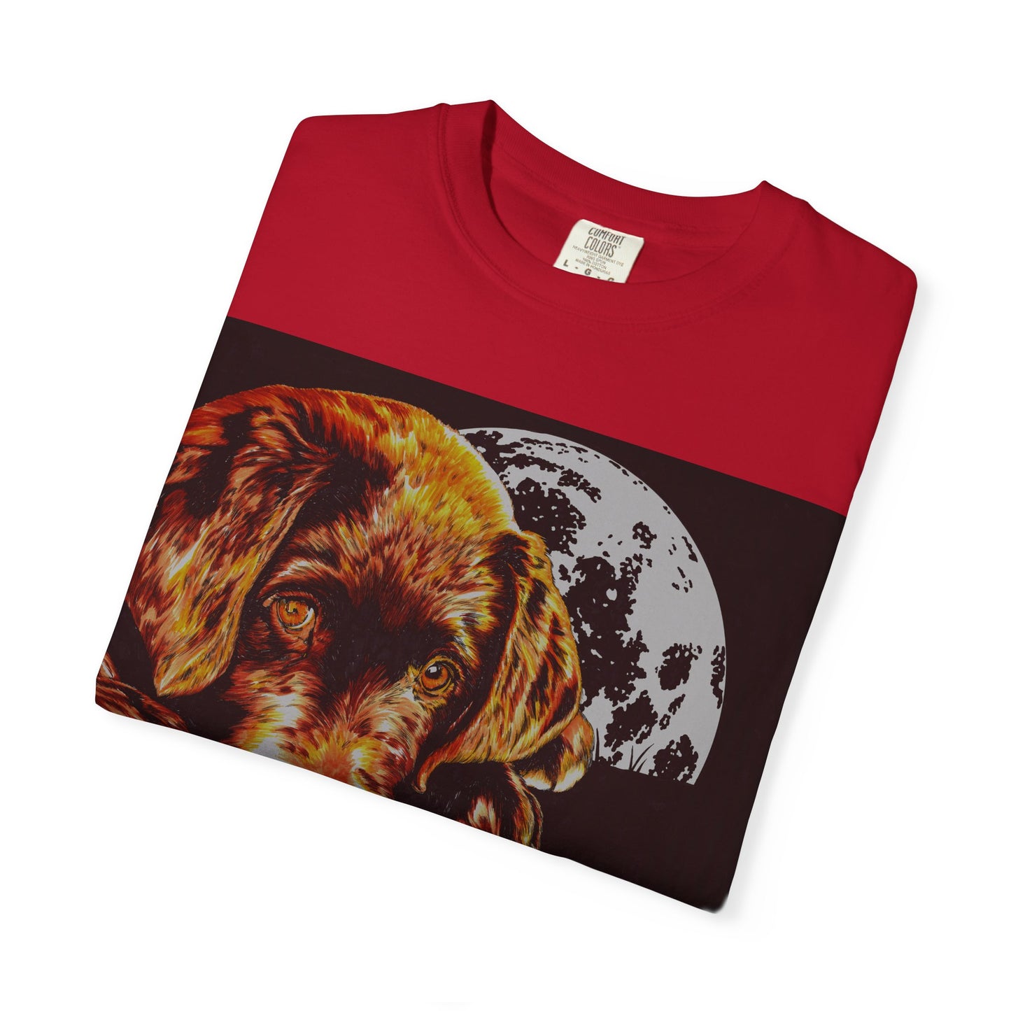 Moonlit Chocolate Lab Puppy Unisex Garment-Dyed T-Shirt