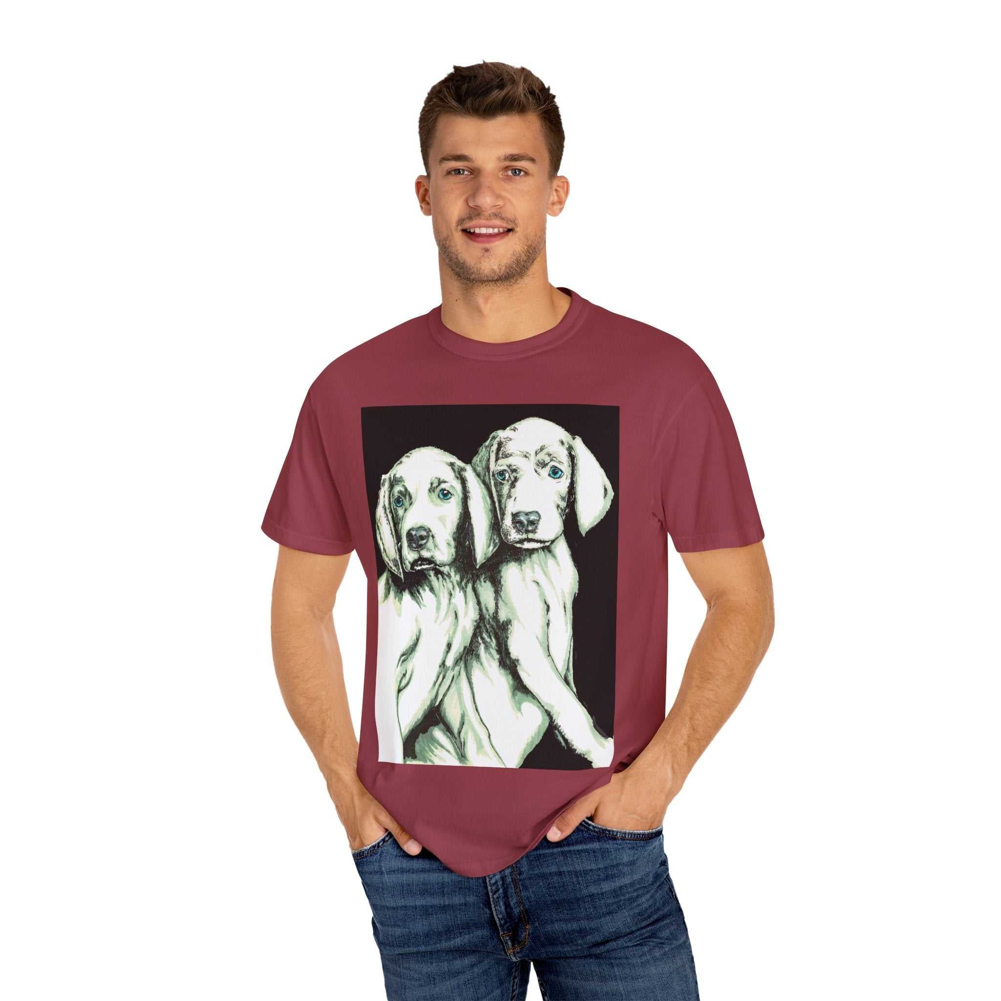 Fall in love with our Puppy Love Unisex Tee featuring the Hand Drawn Original Art. Perfect for dog and pet lovers everywhere!