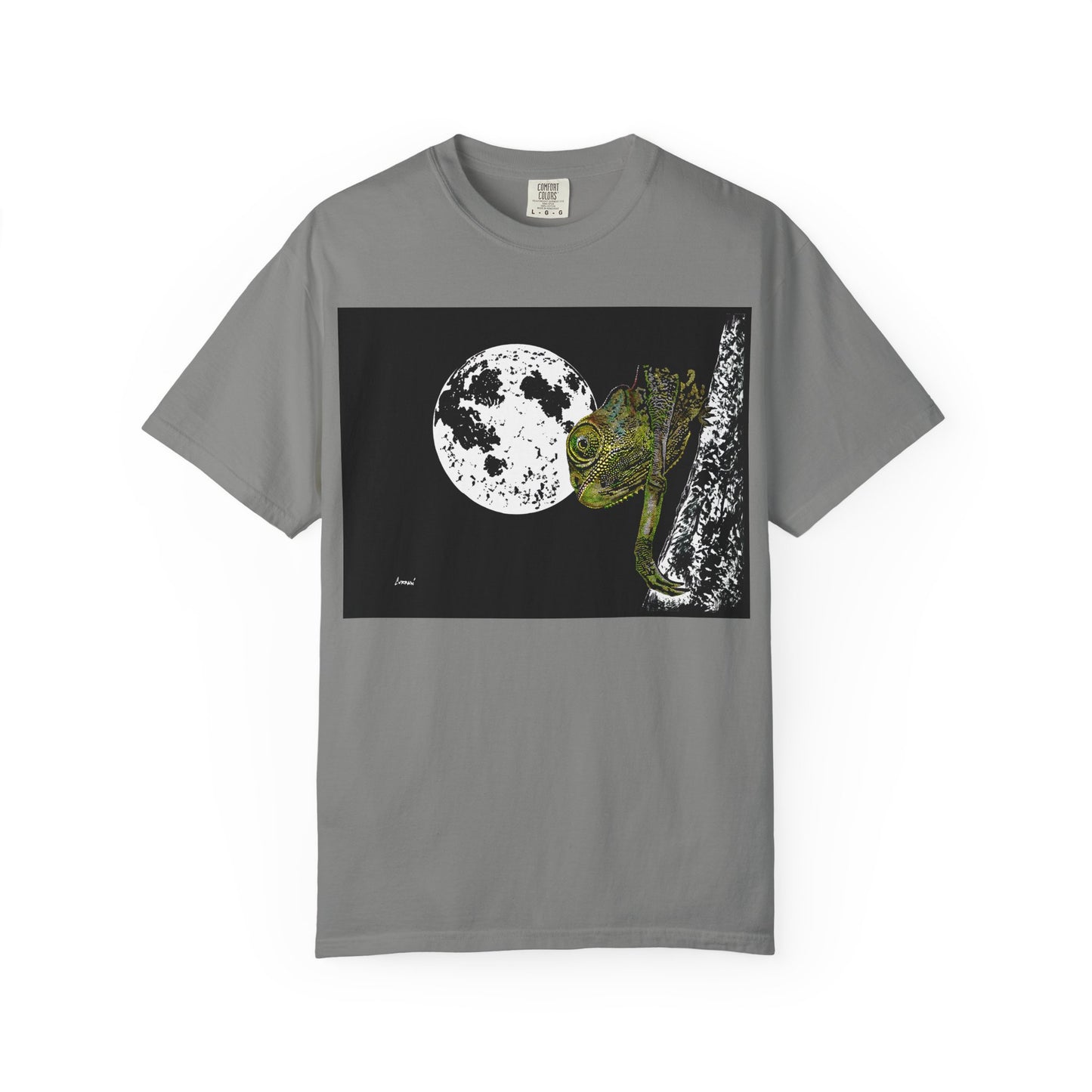 Moonlit Chameleon Unisex T-Shirt - Nature-Inspired Art Tee for Wildlife Lovers