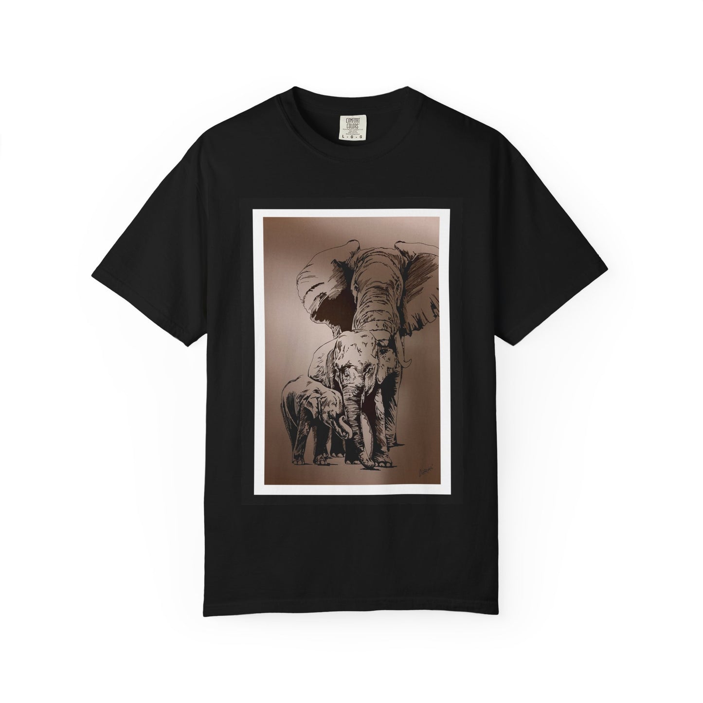 Elephant Family Garment-Dyed T-Shirt | Nature Lover's Tee