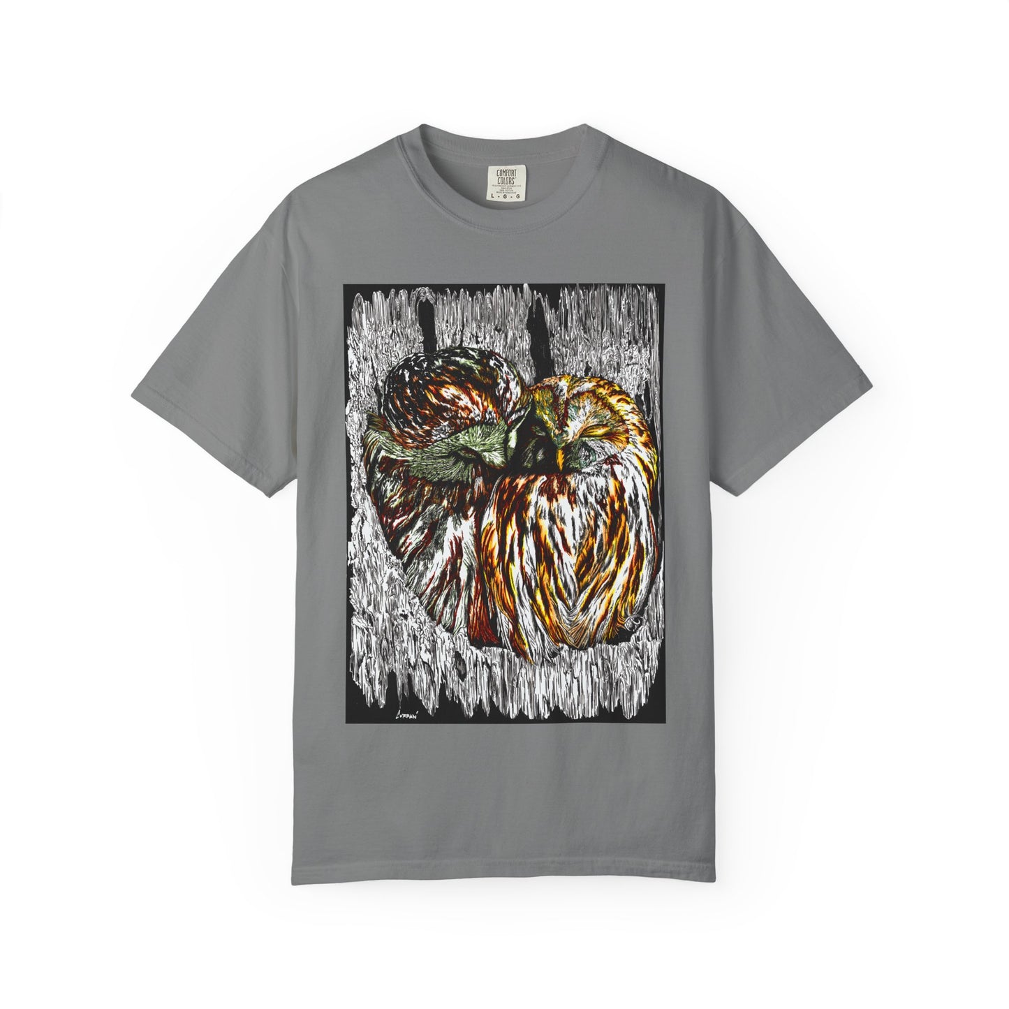 Owls in a Tree Unisex Garment-Dyed T-Shirt