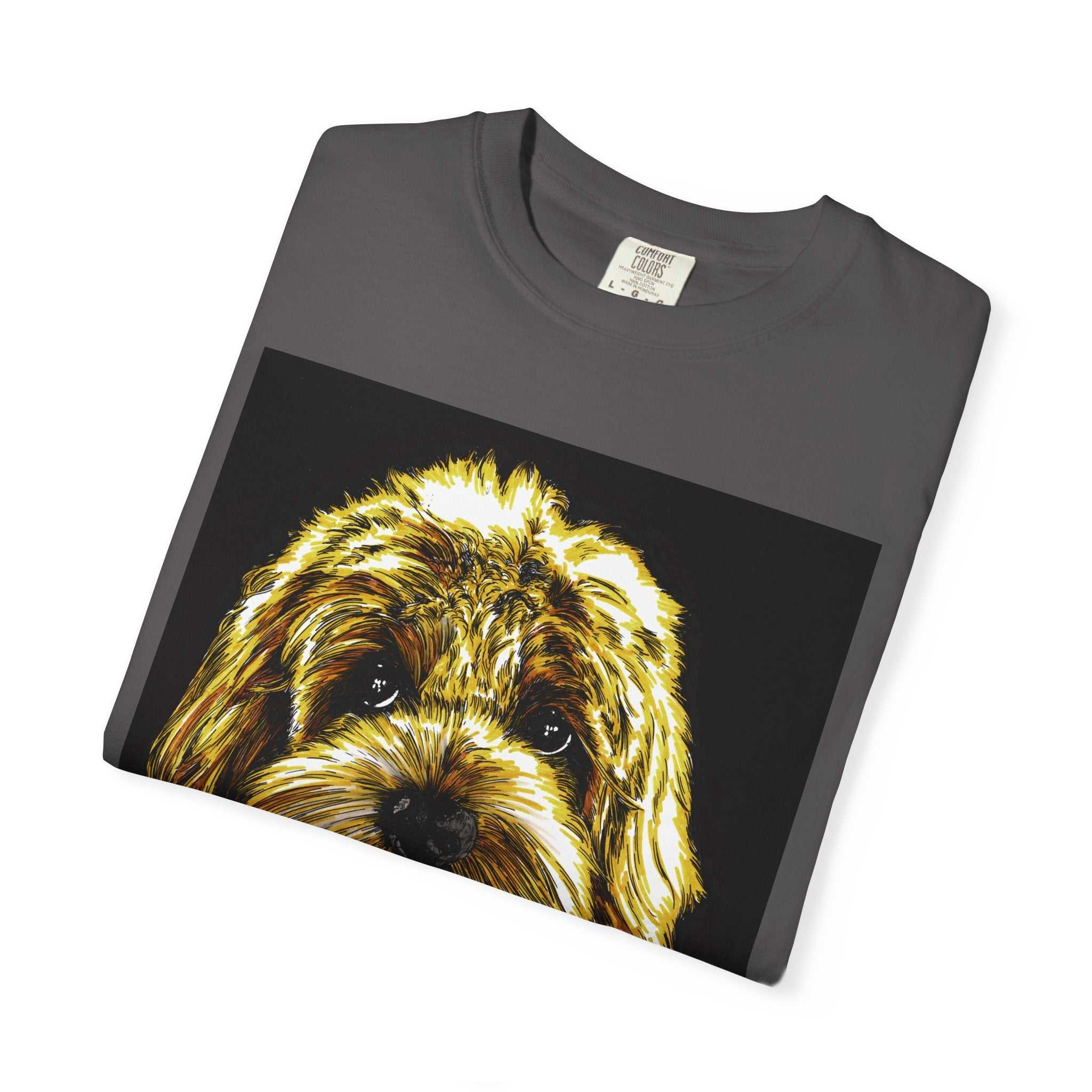 Experience the vibrant colors of our Puppy Color Blast Unisex Garment-Dyed T-shirt and stand out from the crowd. Perfect for all dog lovers!