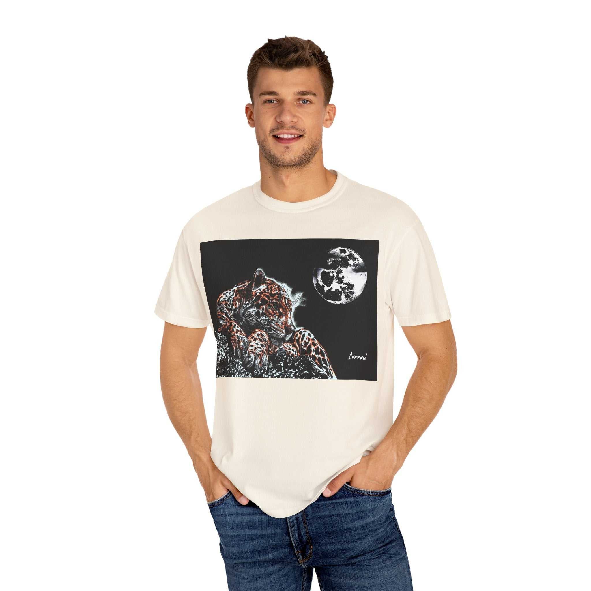Moonlit Leopard Unisex Garment-Dyed T-Shirt