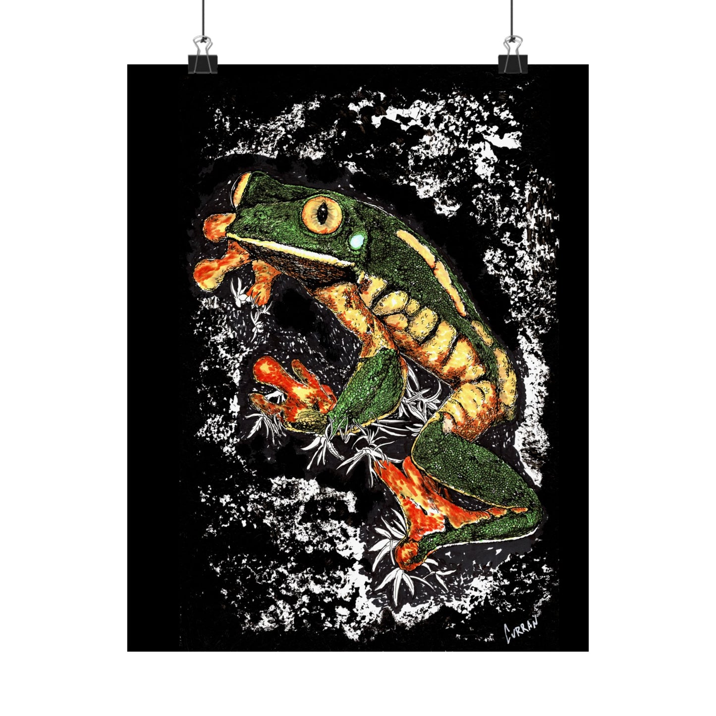 Vibrant Frog Satin Poster - 300gsm Art Print for Nature Lovers