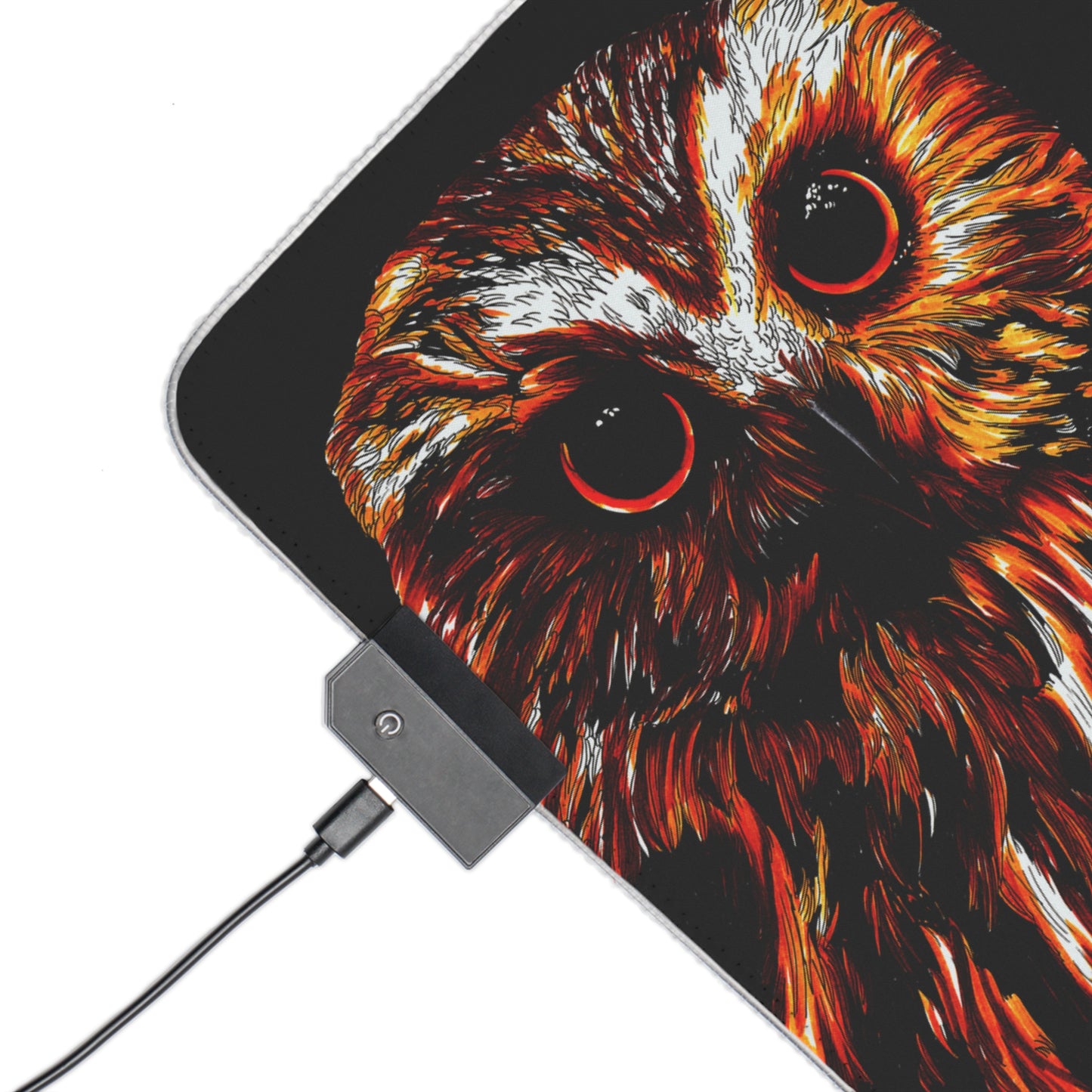 LED Owl Gaming Mouse Pad - Illuminated Design with Owl