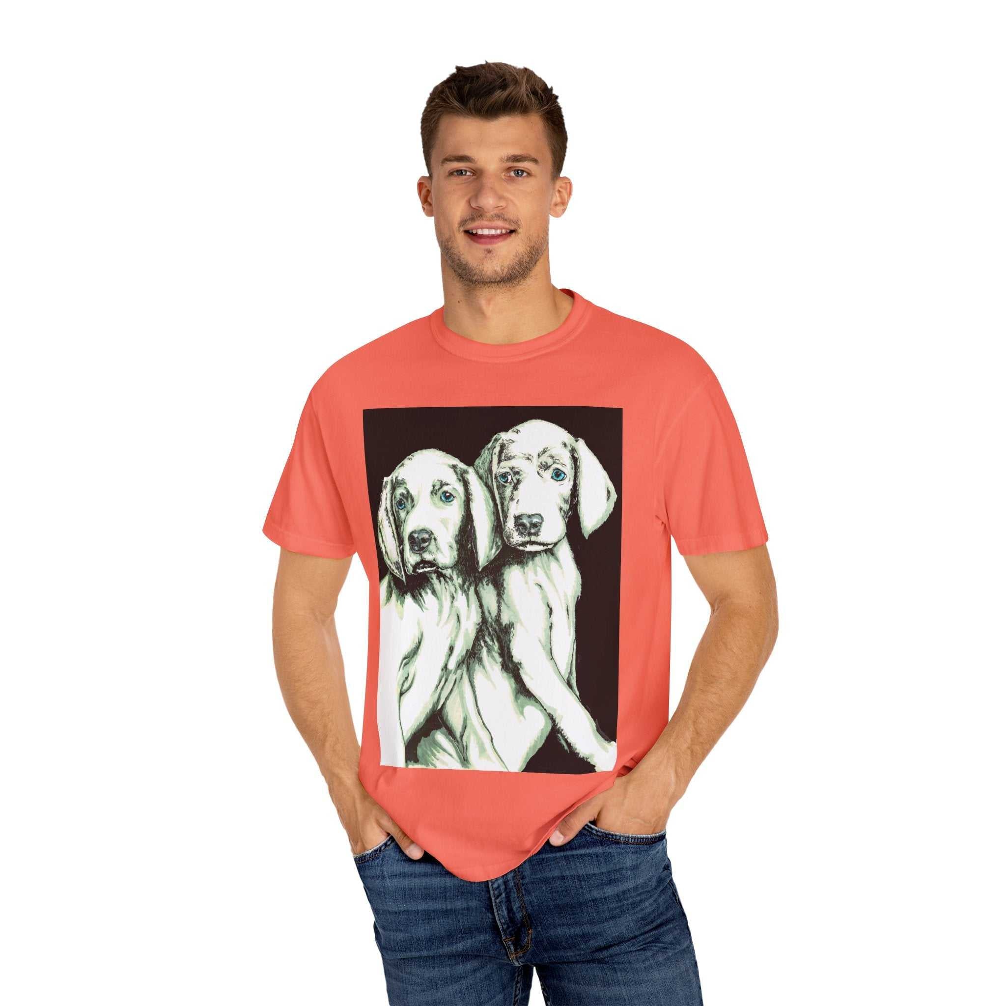 Fall in love with our Puppy Love Unisex Tee featuring the Hand Drawn Original Art. Perfect for dog and pet lovers everywhere!