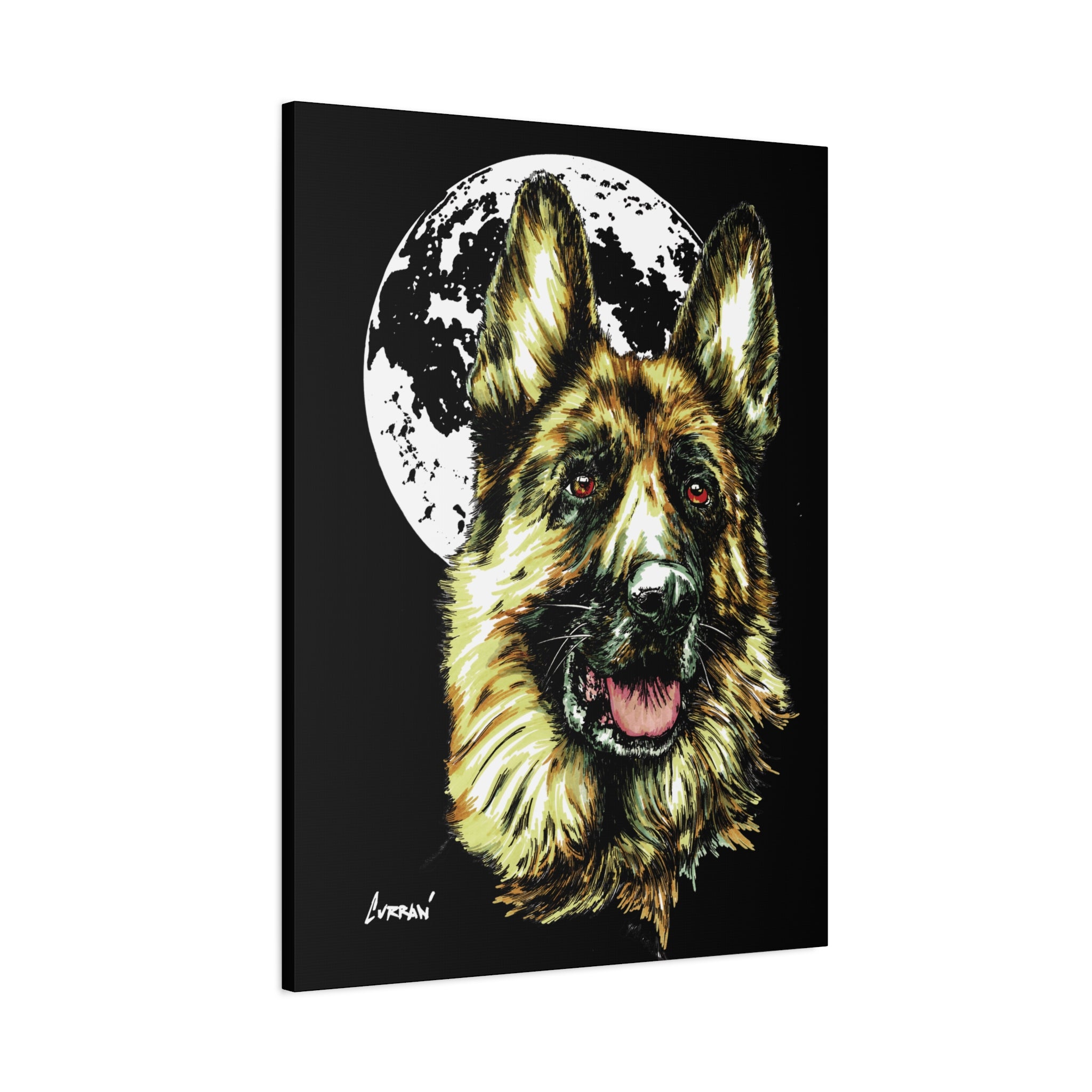 German Shepherd Print, Hand-Drawn Dog Art,