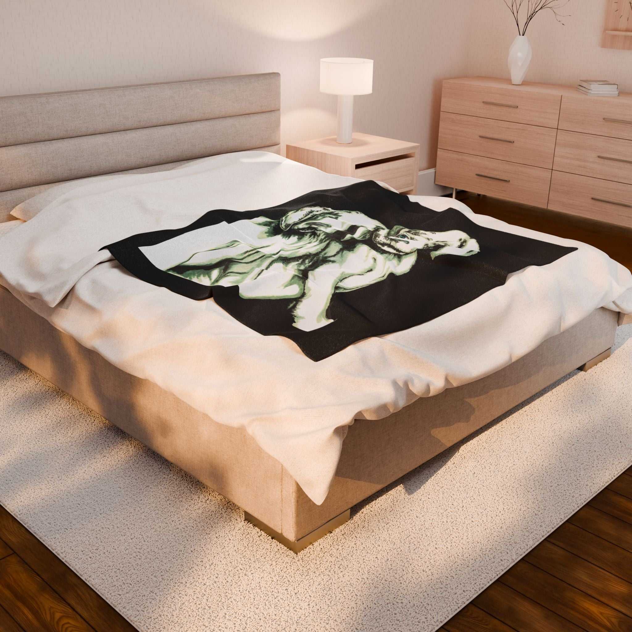Two Puppy Design Plush Blanket Perfect for Pet Lovers