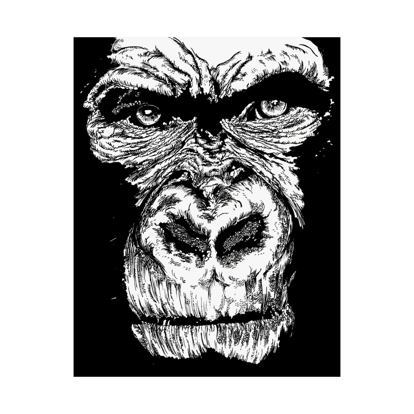 Gorilla Art Satin Poster | Eye-Catching Wildlife Decor