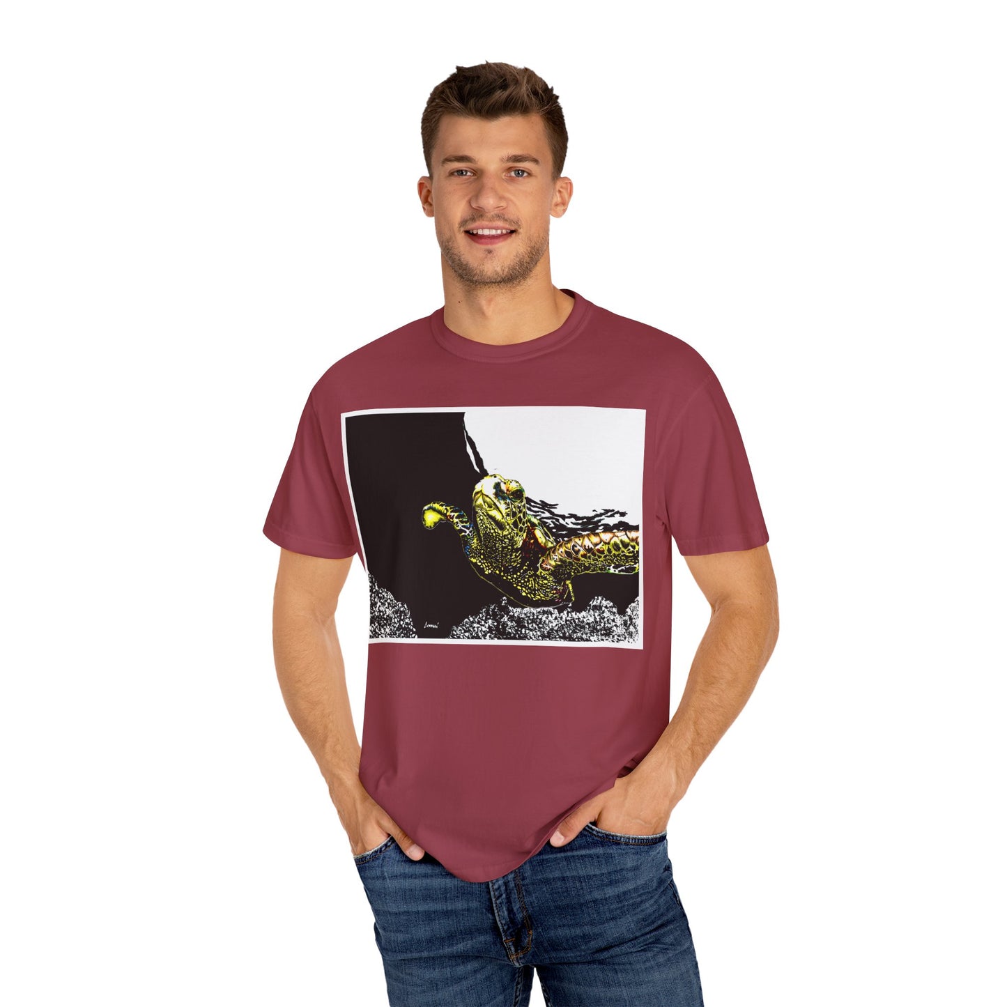 Sea Turtle Garment-Dyed Graphic Tee - Unisex Ocean Style T-Shirt