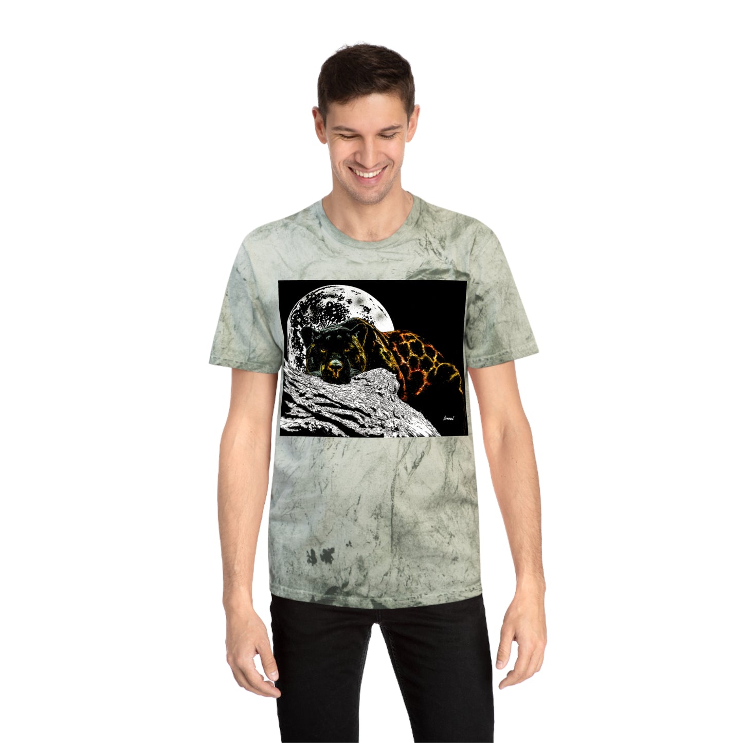 Panther in the Moonlight T Shirt Original Hand Drawn Art