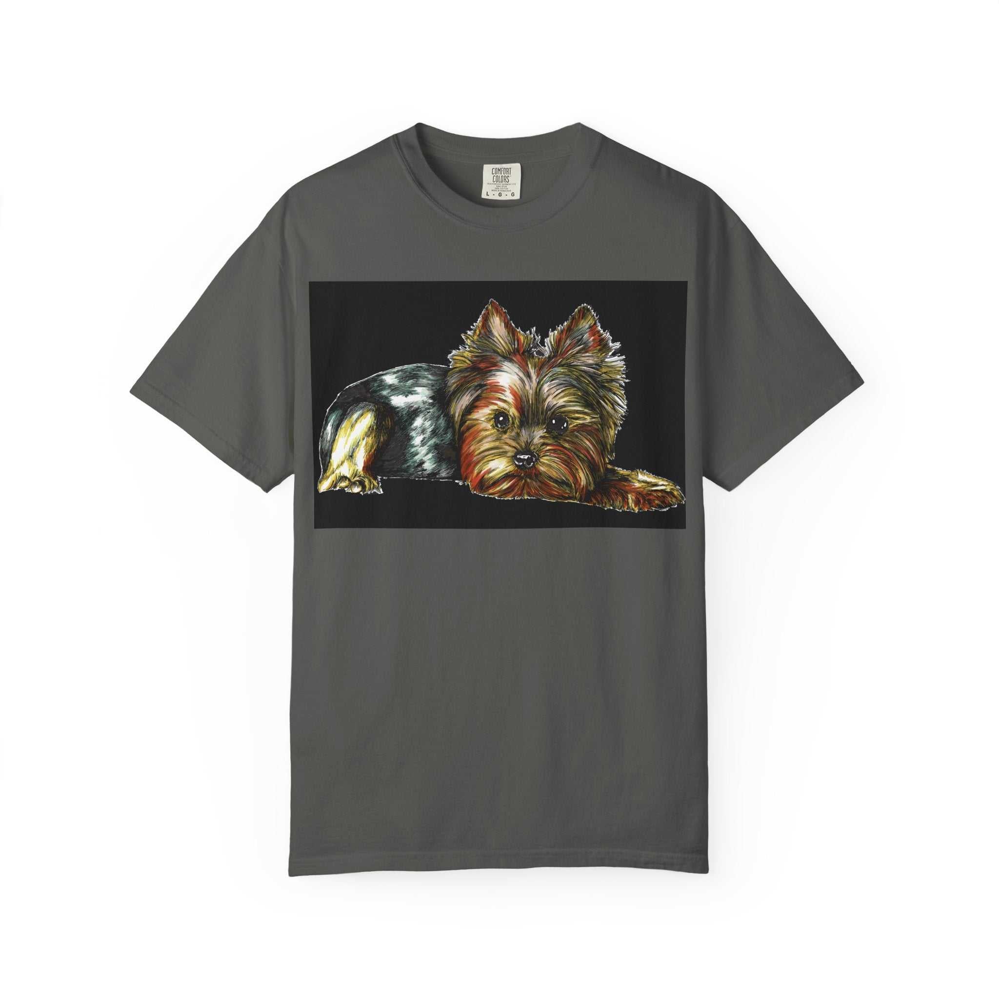 Discover the charm of the Yorkie Terrier Unisex Garment-Dyed T-Shirt – Original Hand-Drawn Art, a must-have for dog lovers everywhere.