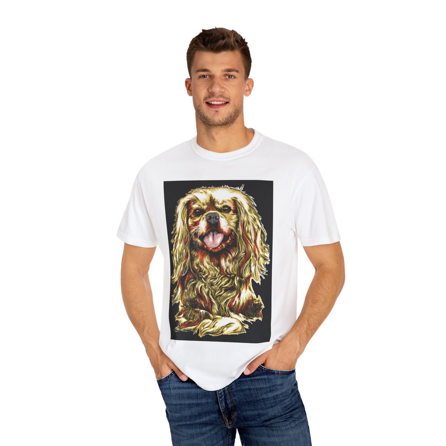 Cocker Spaniel Unisex Tee featuring Hand Drawn Art