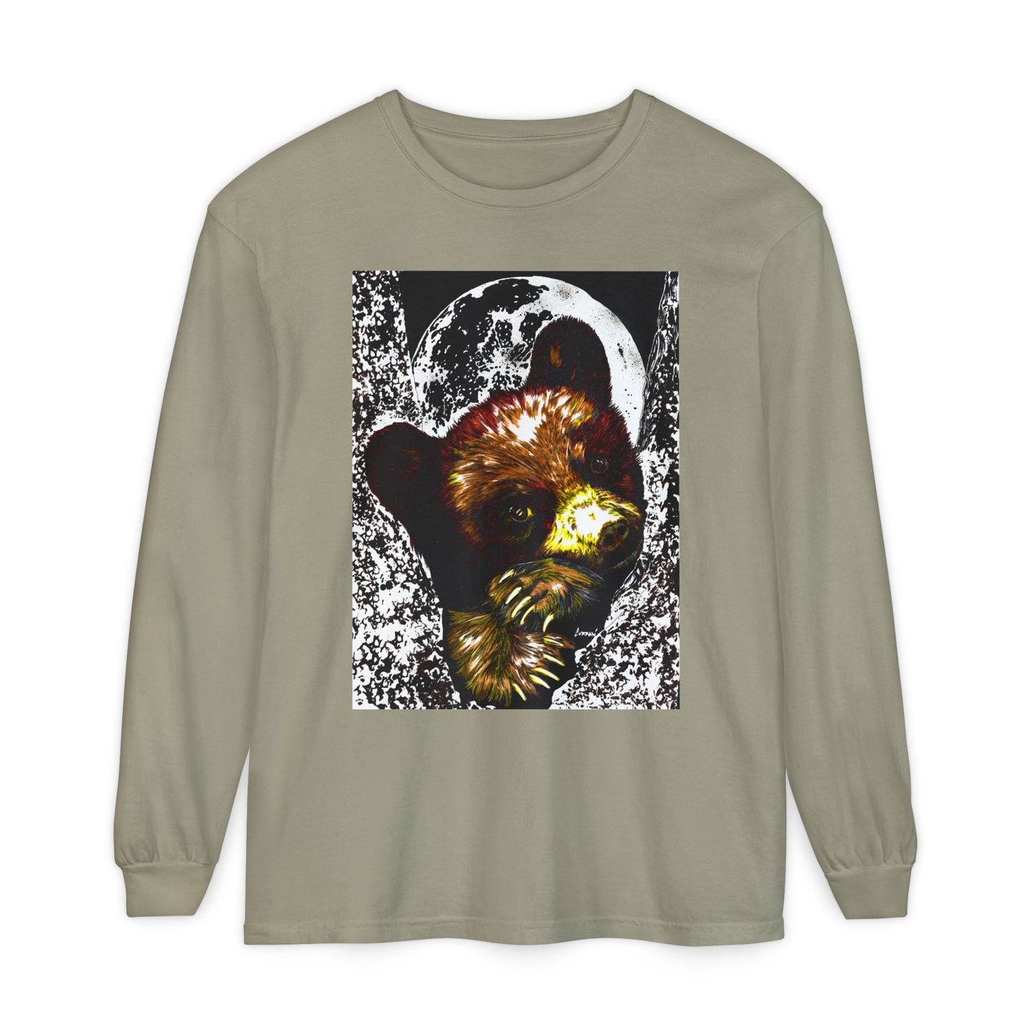 Moonlit Brown Bear Cub Unisex Long Sleeve T Shirt