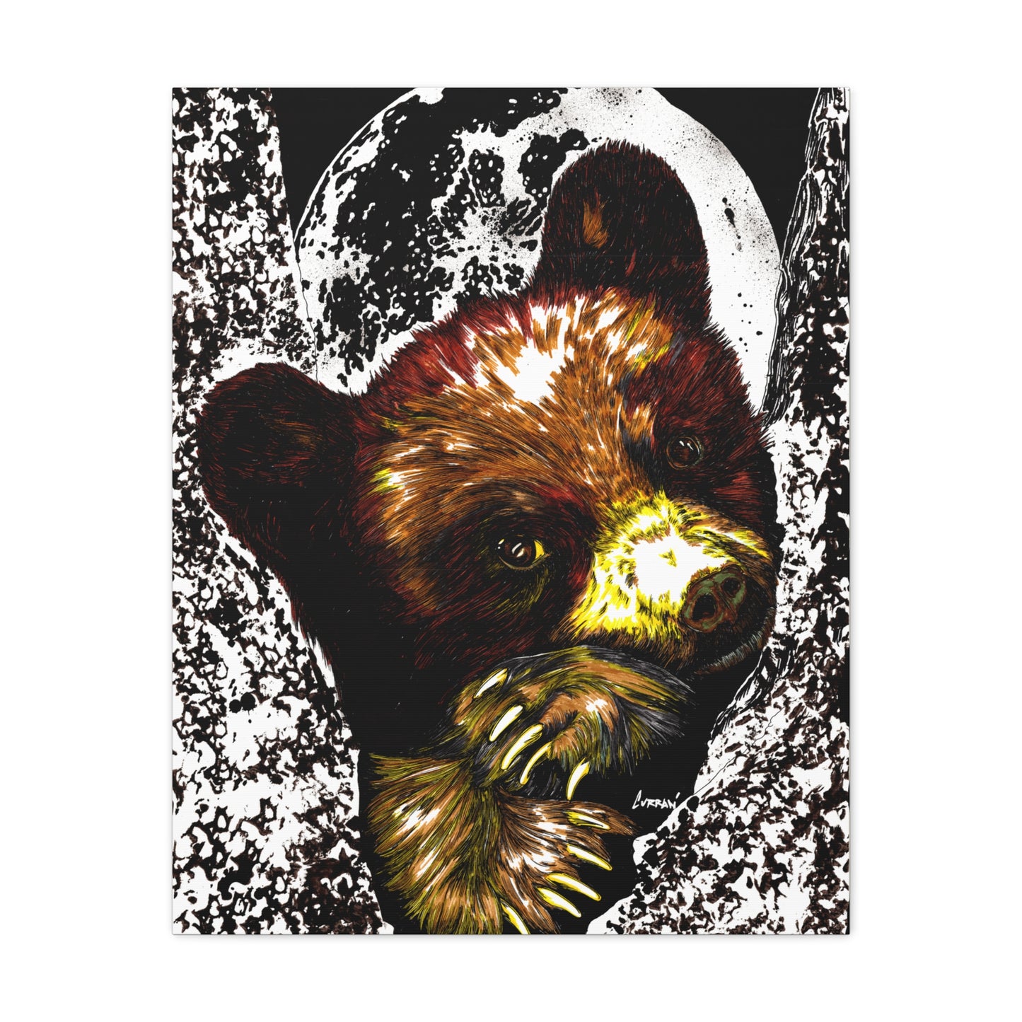 Brown Bear Cub Print of the Original, hand drawn wall art