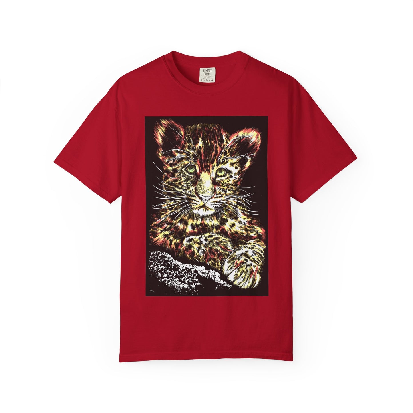 Wildlife Lovers Unisex Garment-Dyed T-shirt featuring Playful Leopard Cub