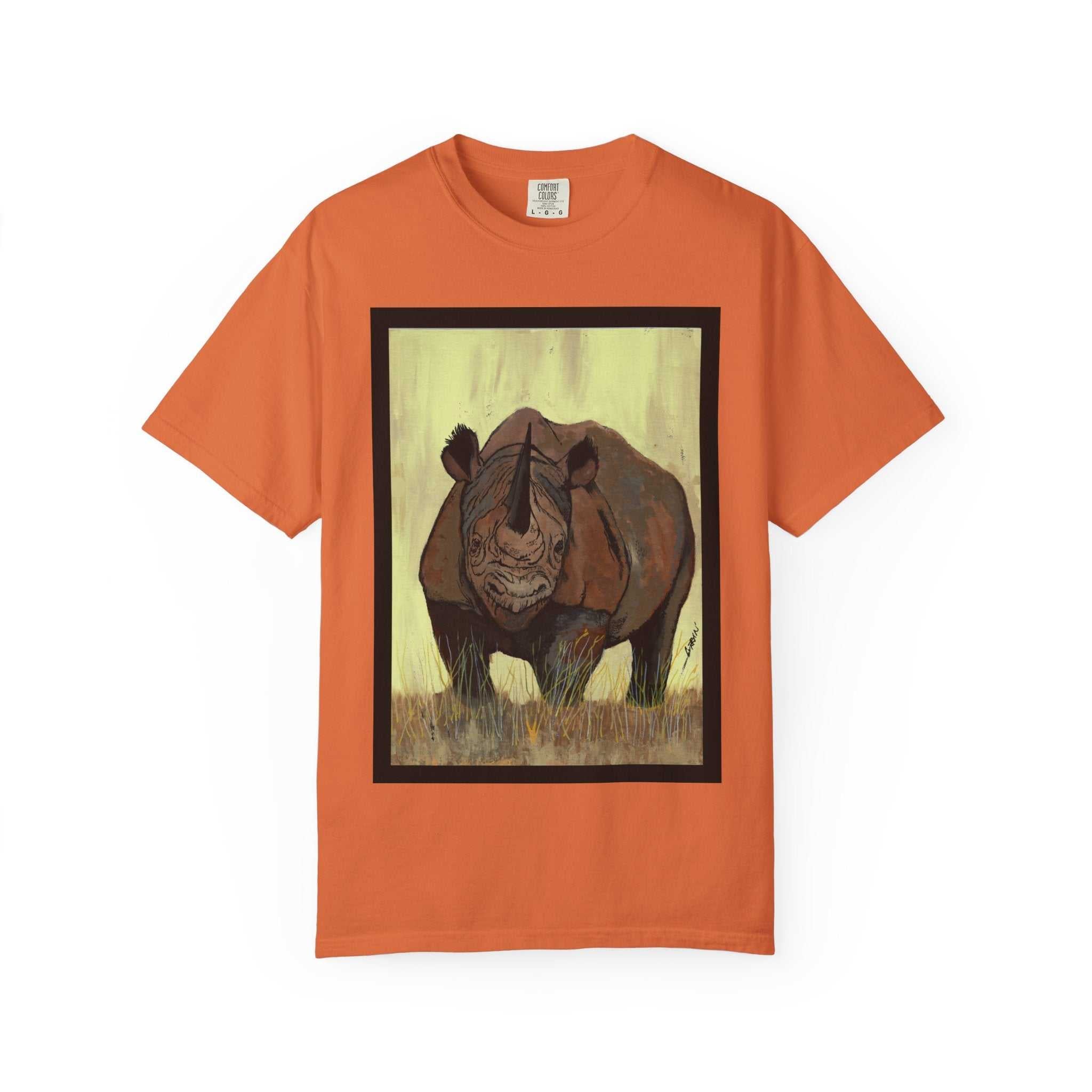 Perfect blend of style and sustainability with our Wildlife Rhinos Unisex Garment-Dyed T-Shirt - Eco-Friendly Nature Art. Stand out in nature-inspired fashion!