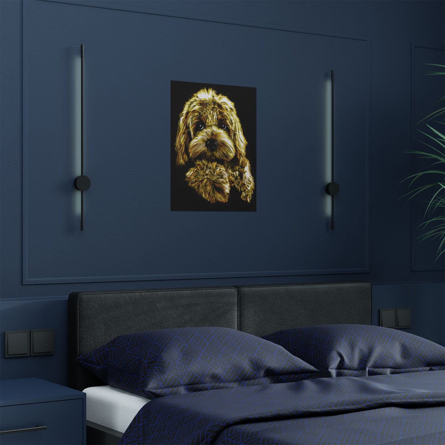 Golden Dog Art Satin Poster - Home Decor for Pet Lovers