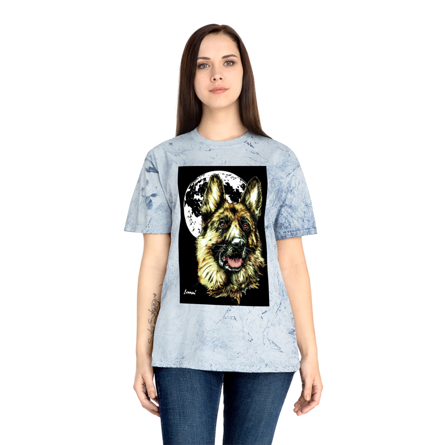 German Shepherd Moon T-Shirt - Unisex Tee for Dog Lovers