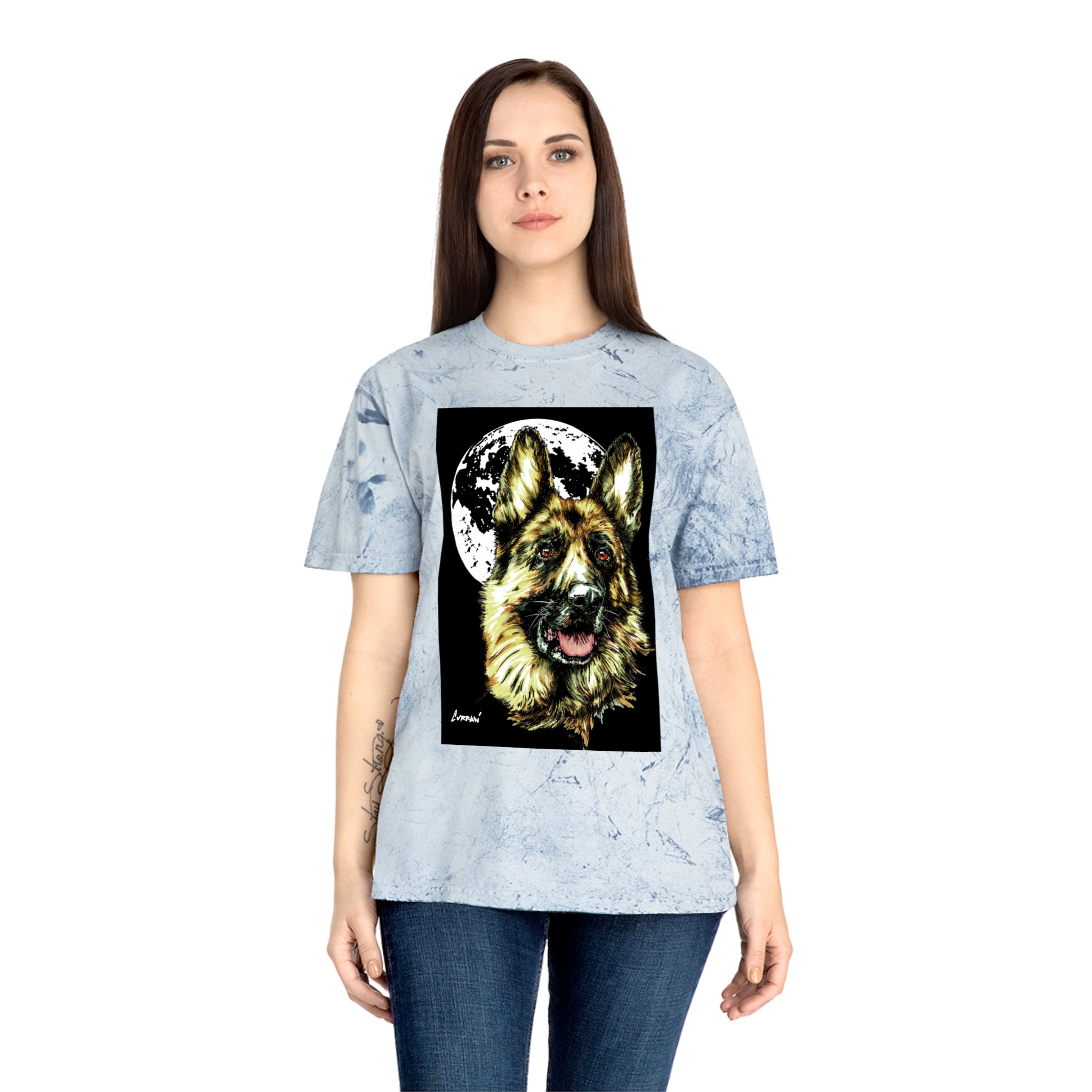 German Shepherd Moon T-Shirt - Unisex Tee for Dog Lovers