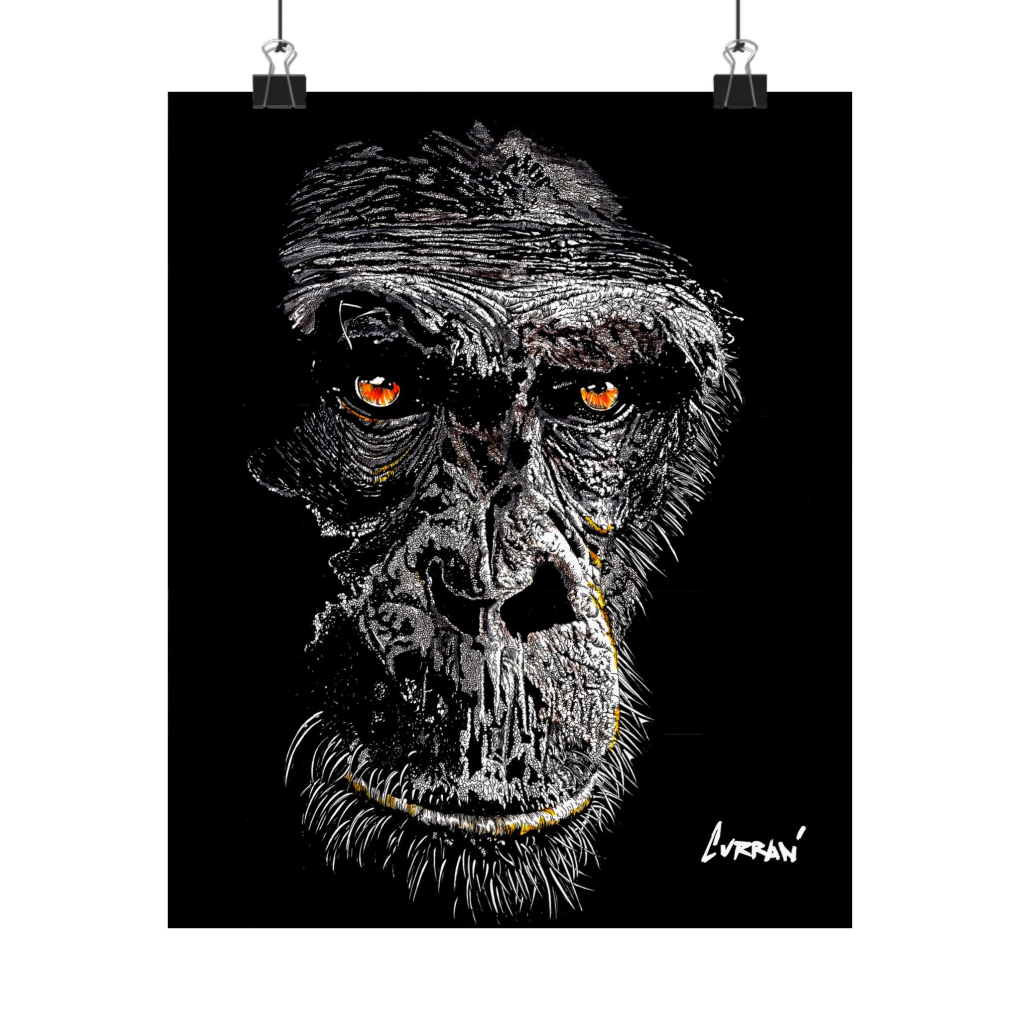 Gorilla Art Satin Poster - 300gsm | Bold Animal Wall Décor