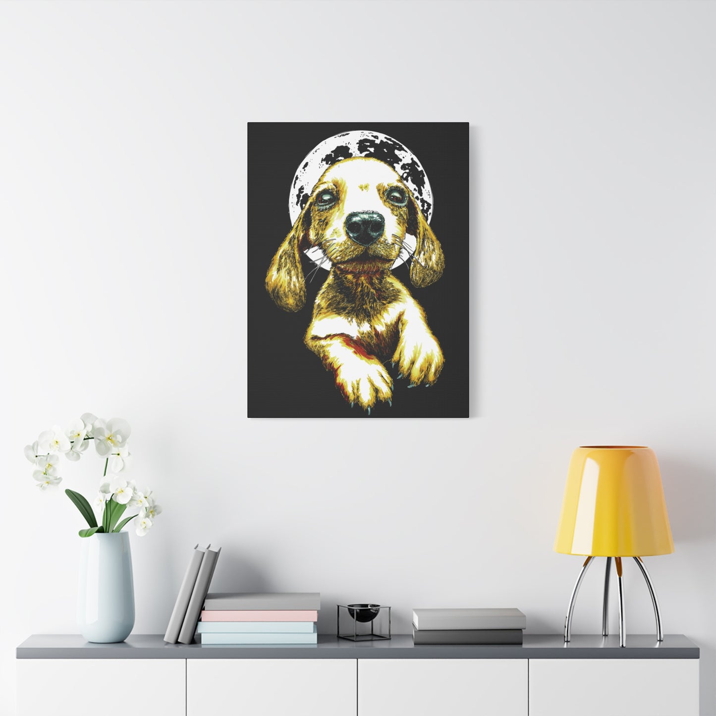 Whimsical Dog Canvas Wall Art - 1.25" Stretched Matte Print