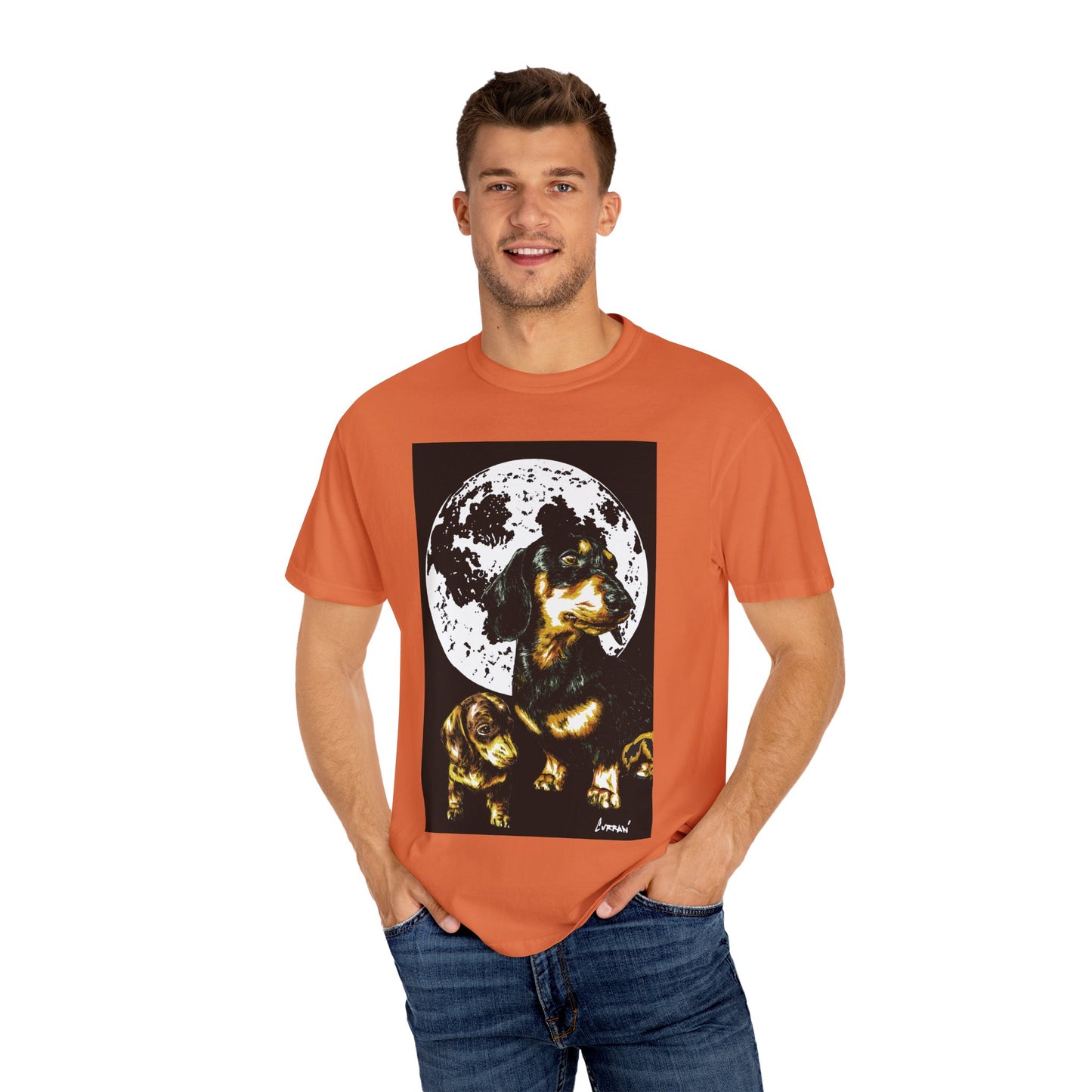 Dachshund Puppies Full Moon Dog Lovers T-Shirt