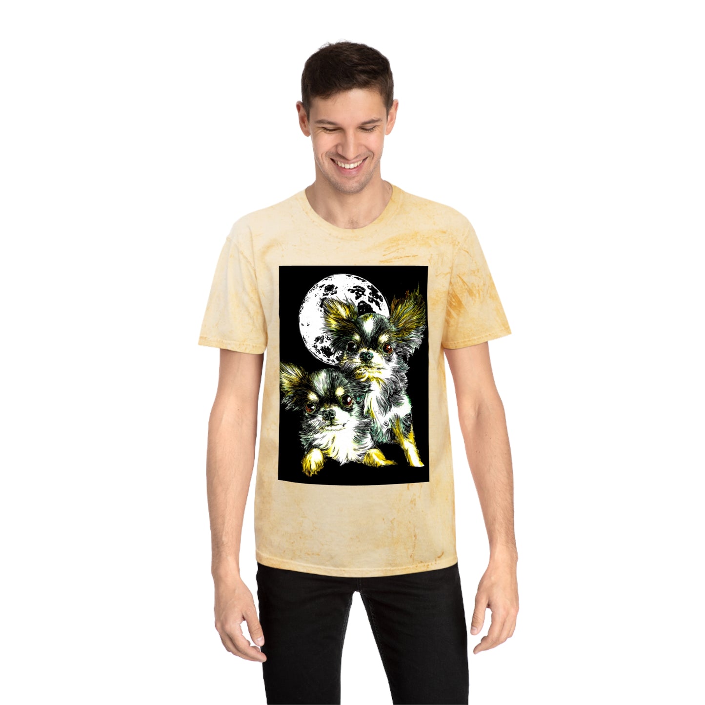 Chihuahua Unisex Color Blast T-Shirt - Moonlit Night Design