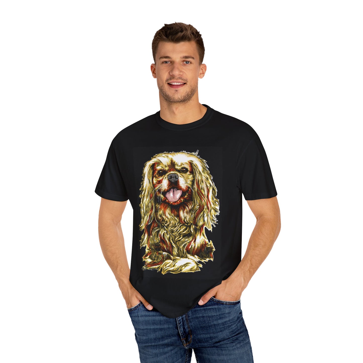 Cocker Spaniel Unisex Tee featuring Hand Drawn Art