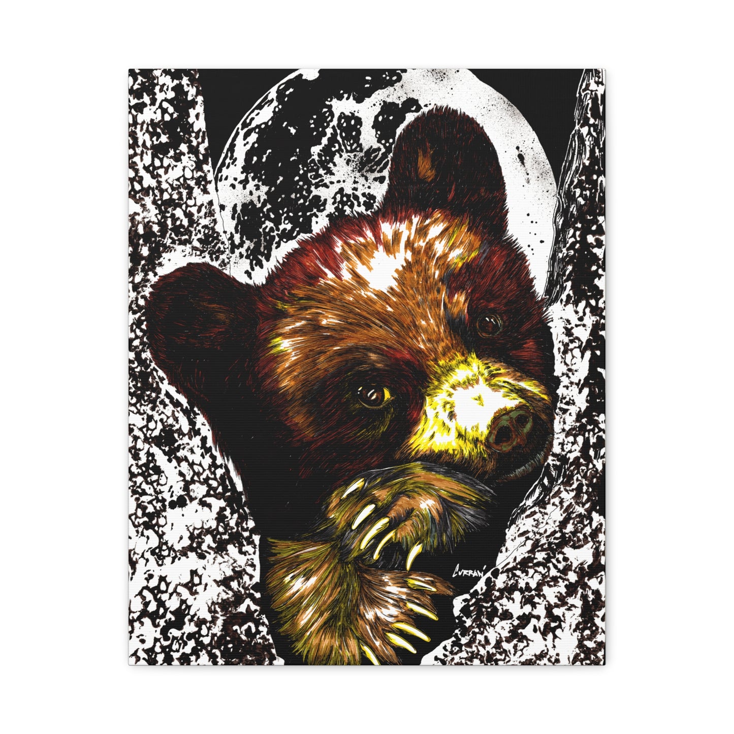Brown Bear Cub Print of the Original, hand drawn wall art