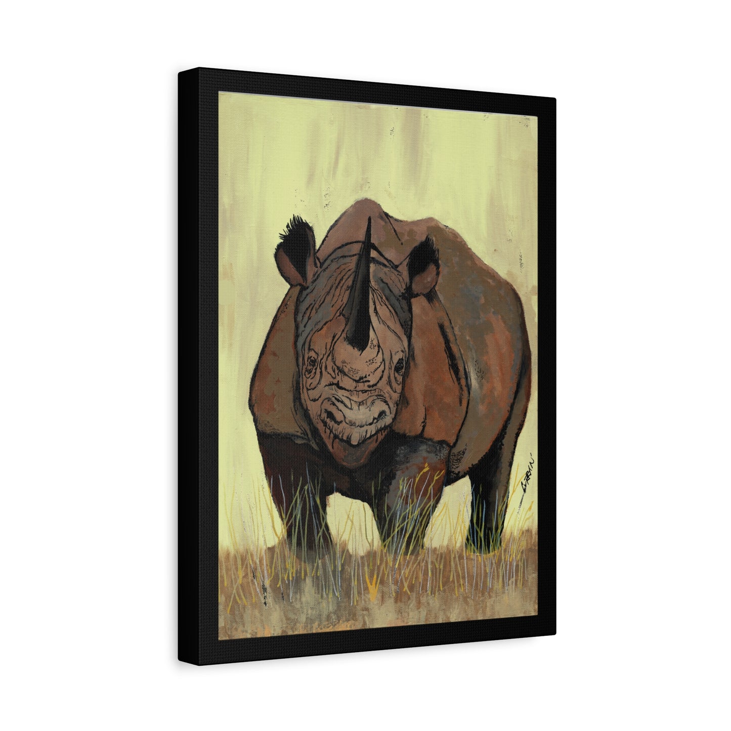 Rhino Wall Art Print of the Original, hand drawn wall art of a Rhino