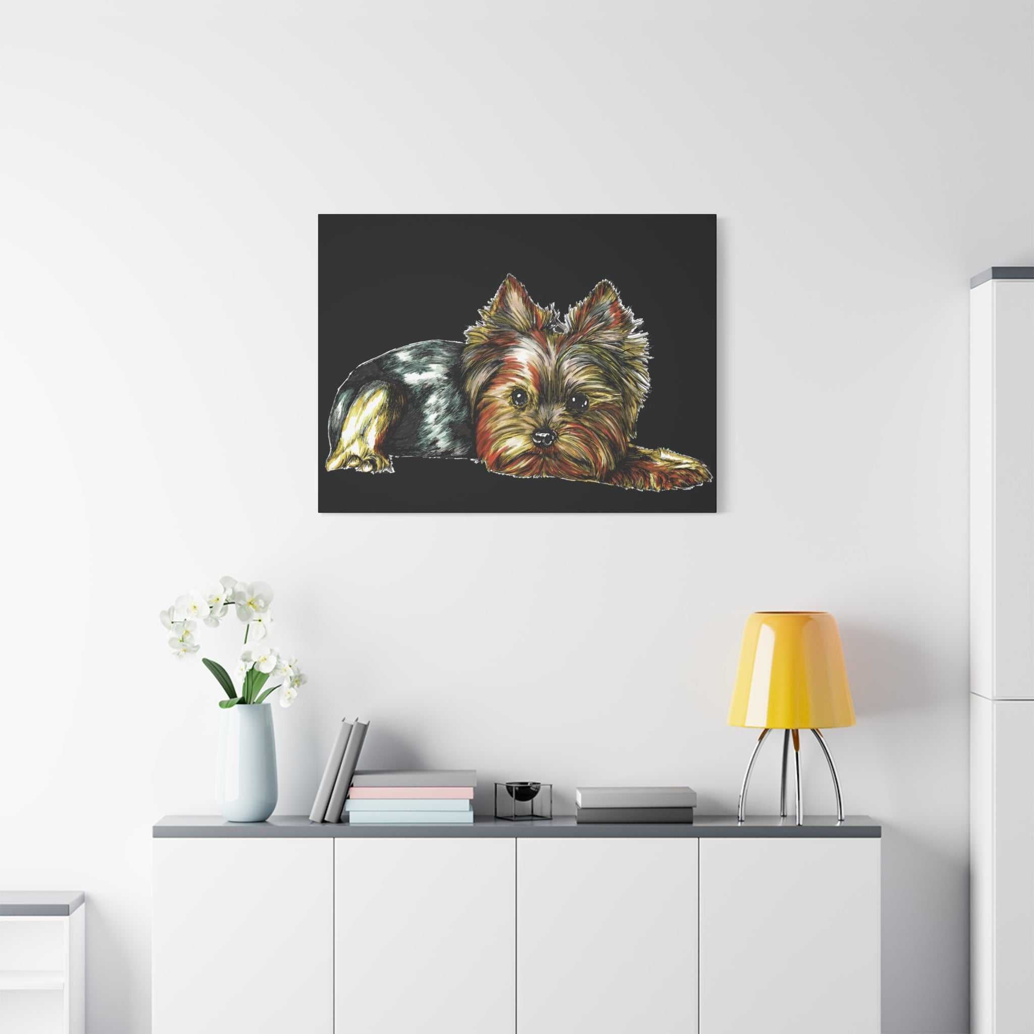 Bring home our Yorkshire Terrier Canvas Art - Cute Dog Stretched Print for Pet Lovers and show off your furry friend in style!