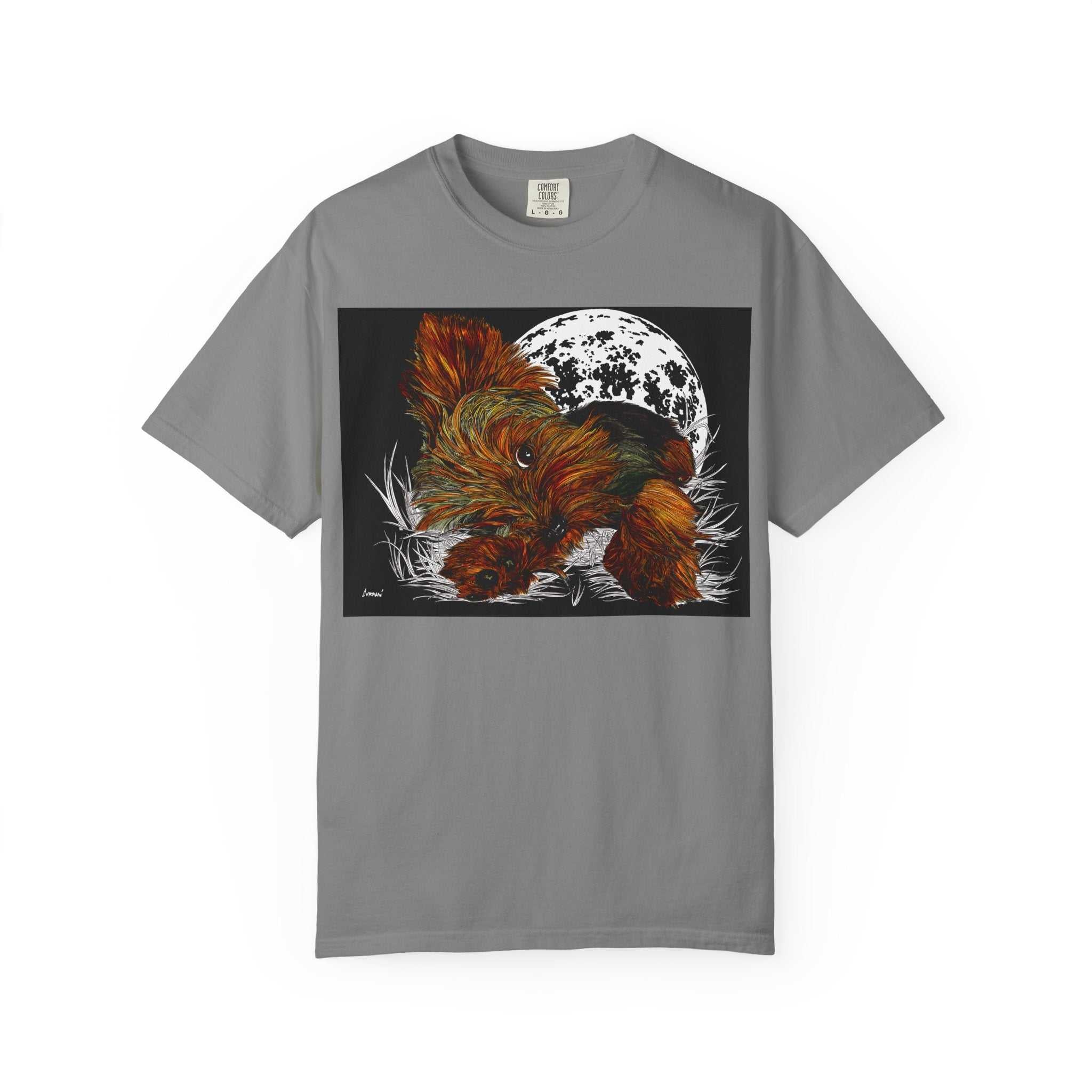The perfect blend of style and comfort with our Yorkie Terrier 1 Unisex Garment-Dyed T-Shirt featuring original hand-drawn art. Stand out from the rest!