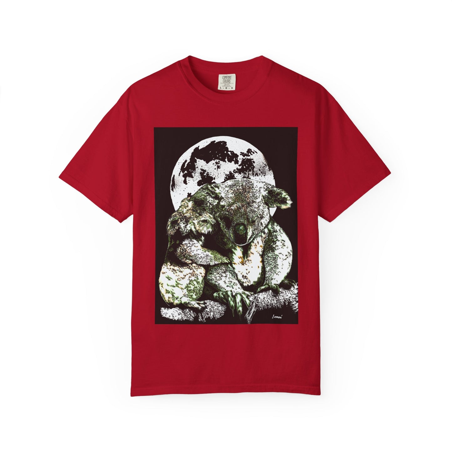 Moonlit Koala T-Shirt for Nature Lovers - Unisex Garment-Dyed Eco-Friendly Tee