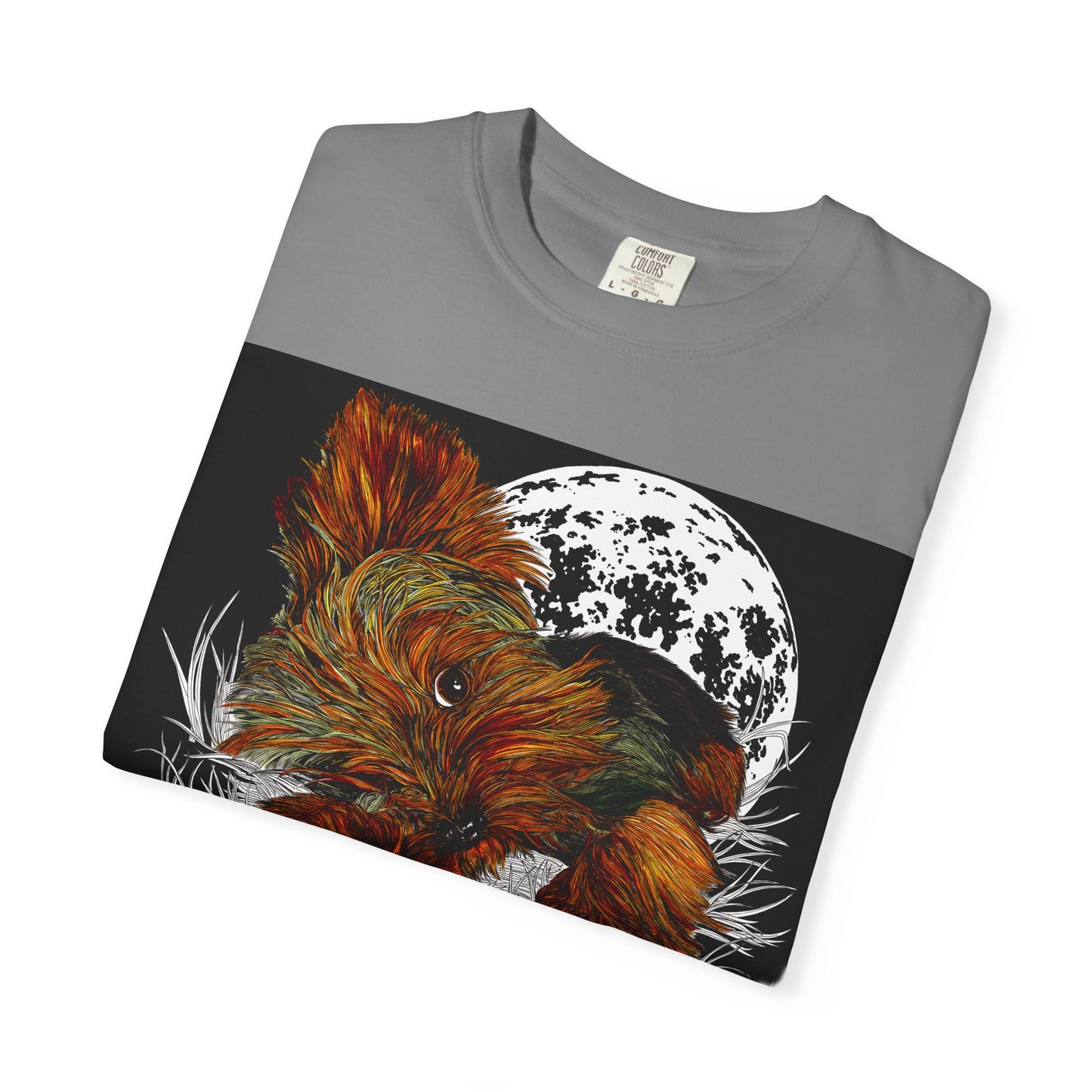 Yorkie Terrier Unisex Garment-Dyed T-Shirt – Original Hand-Drawn Art