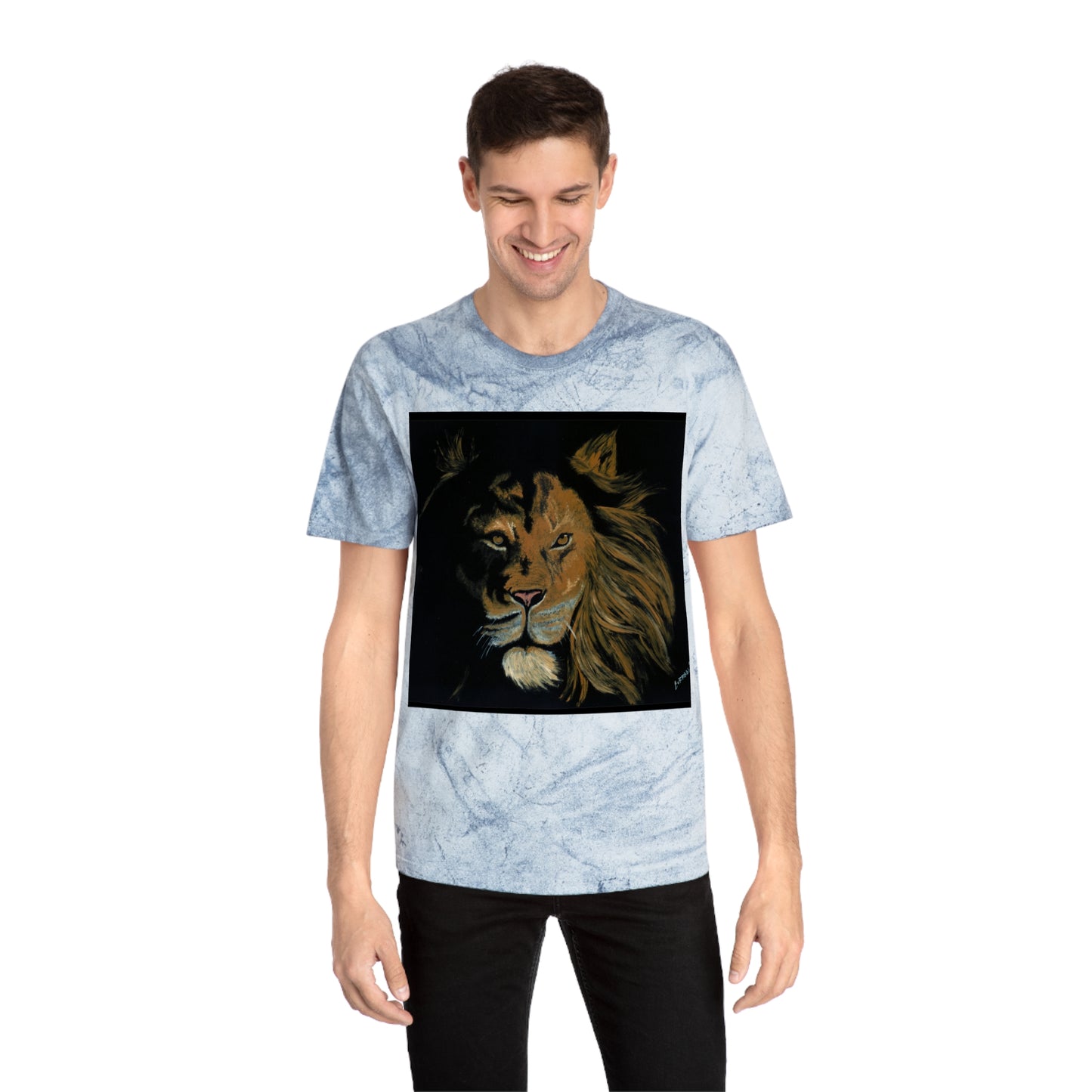 Color Blast T Shirt Powerful Lion Design by Kris Curran