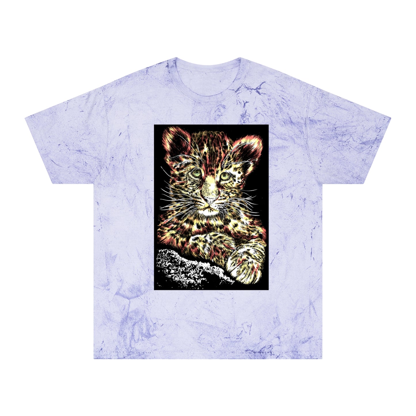 Majestic Leopard Color Blast T Shirt Original Hand Drawn Art