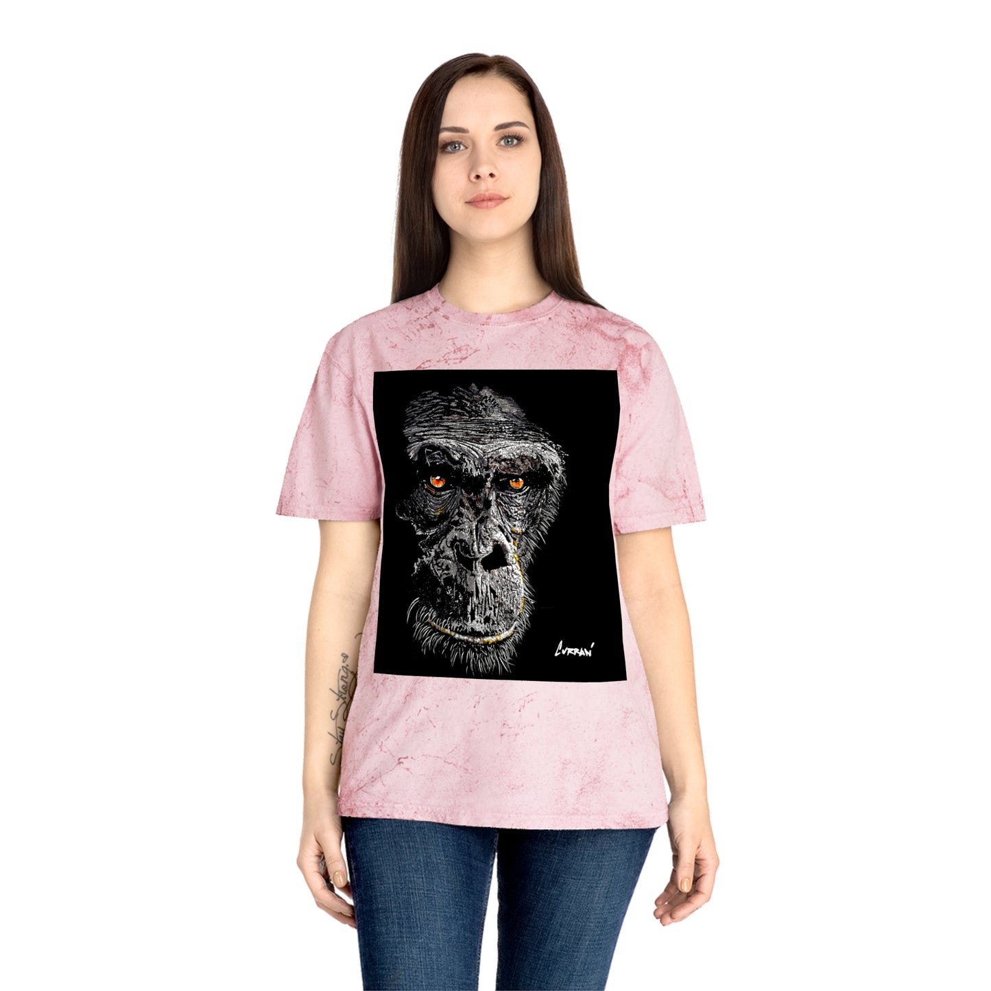 Gorilla Face Color Blast T Shirt Original Hand Drawn Art
