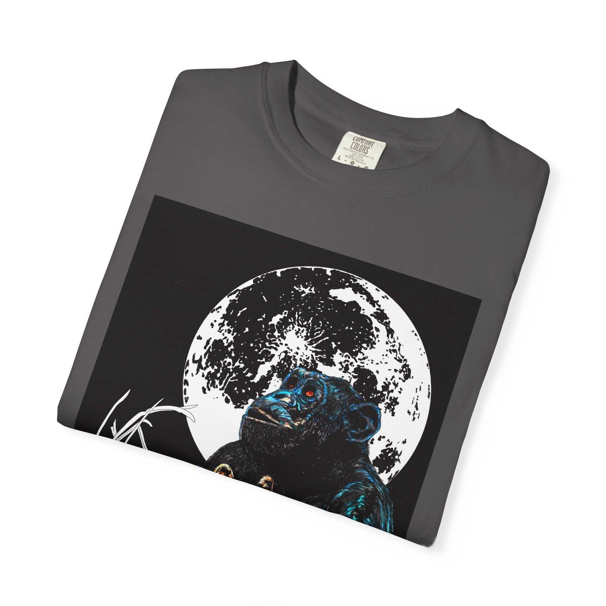 Moonlit Gorilla and Child Unisex Garment-Dyed T-Shirt