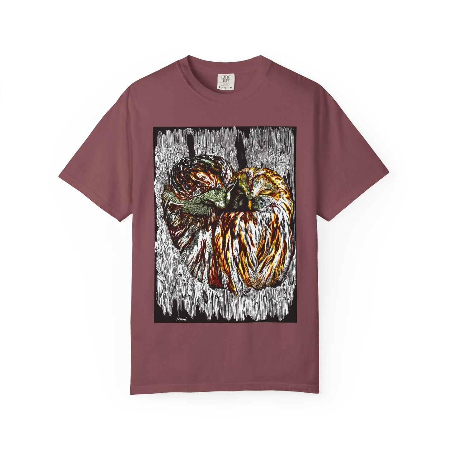 Owls in a Tree Unisex Garment-Dyed T-Shirt