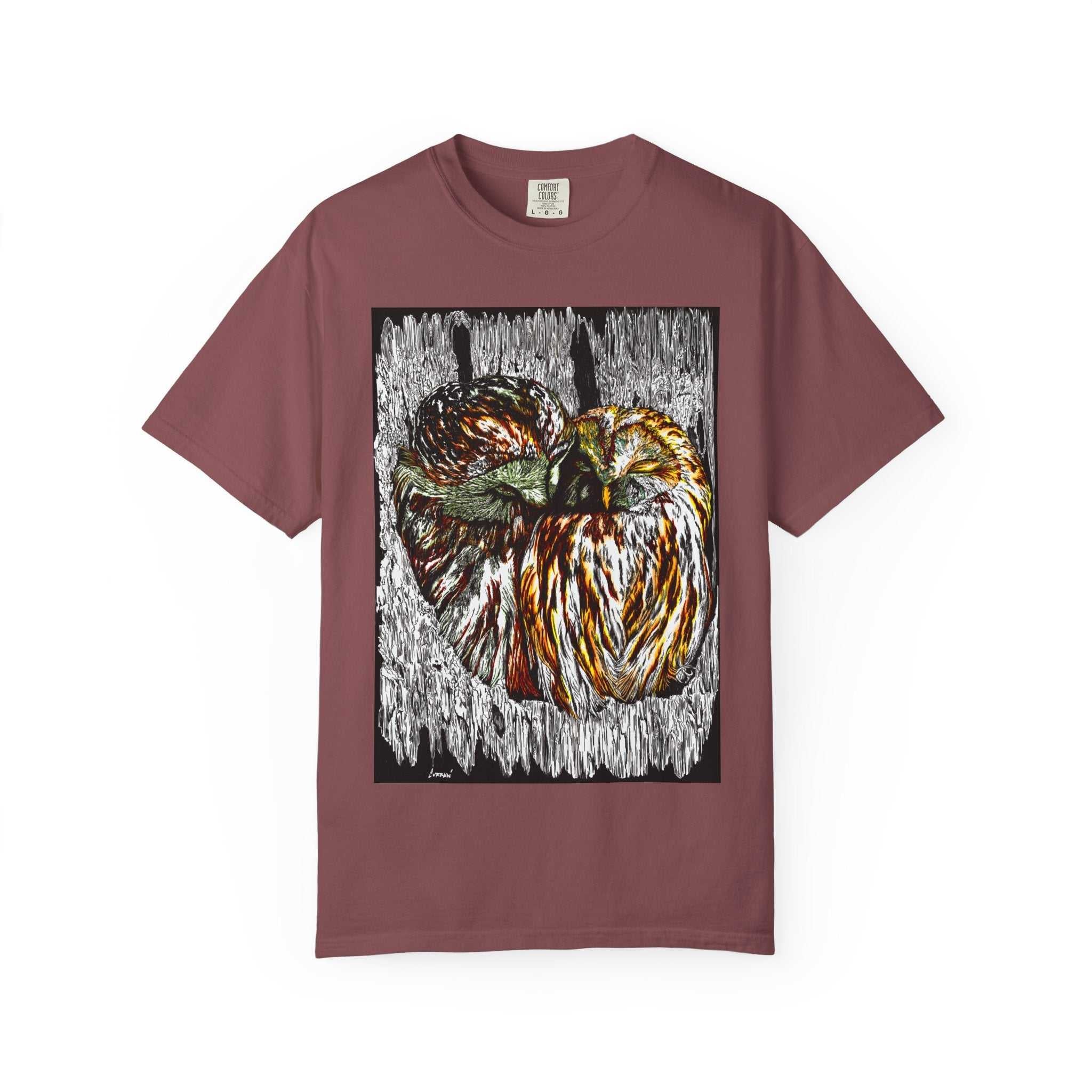 Owls in a Tree Unisex Garment-Dyed T-Shirt