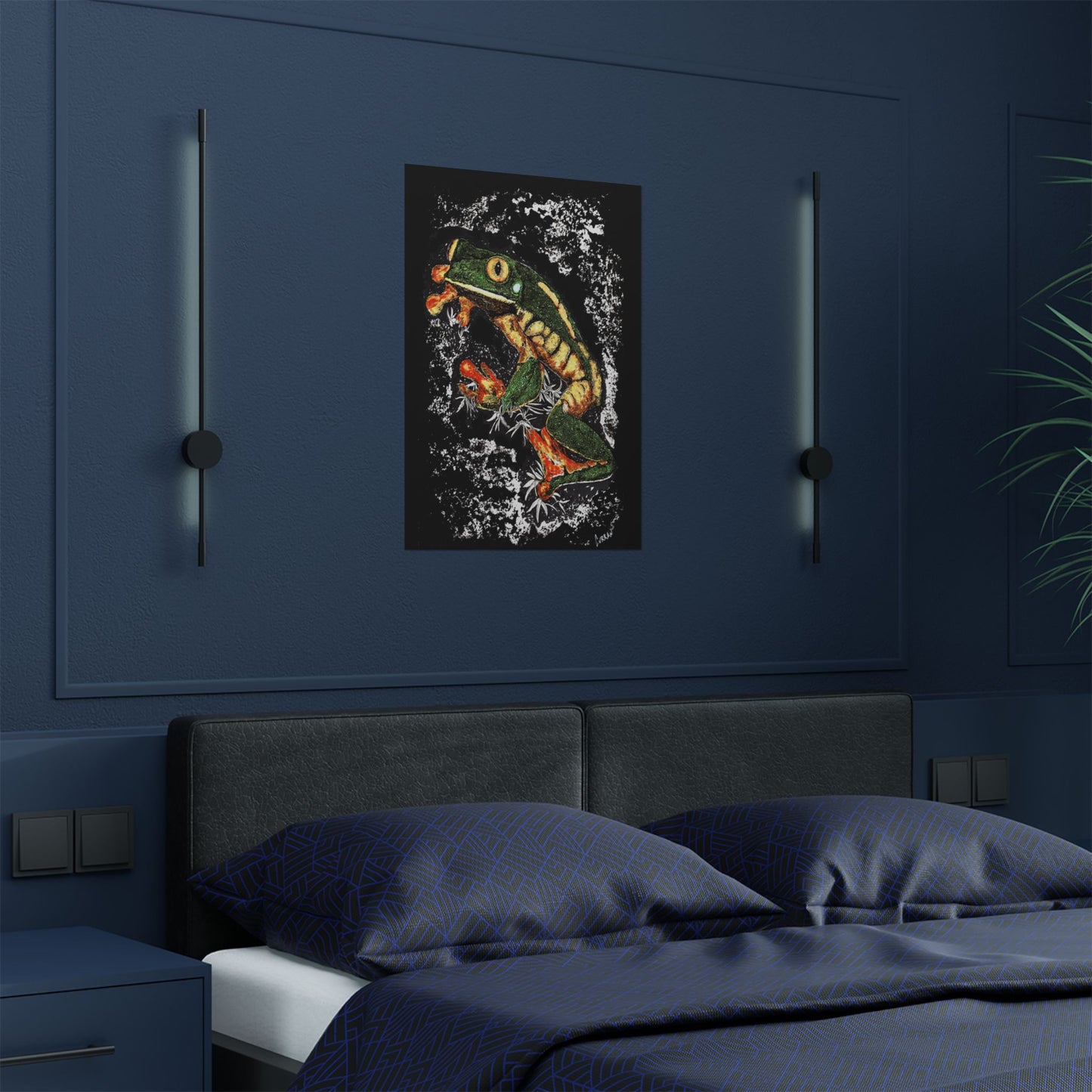 Vibrant Frog Satin Poster - 300gsm Art Print for Nature Lovers