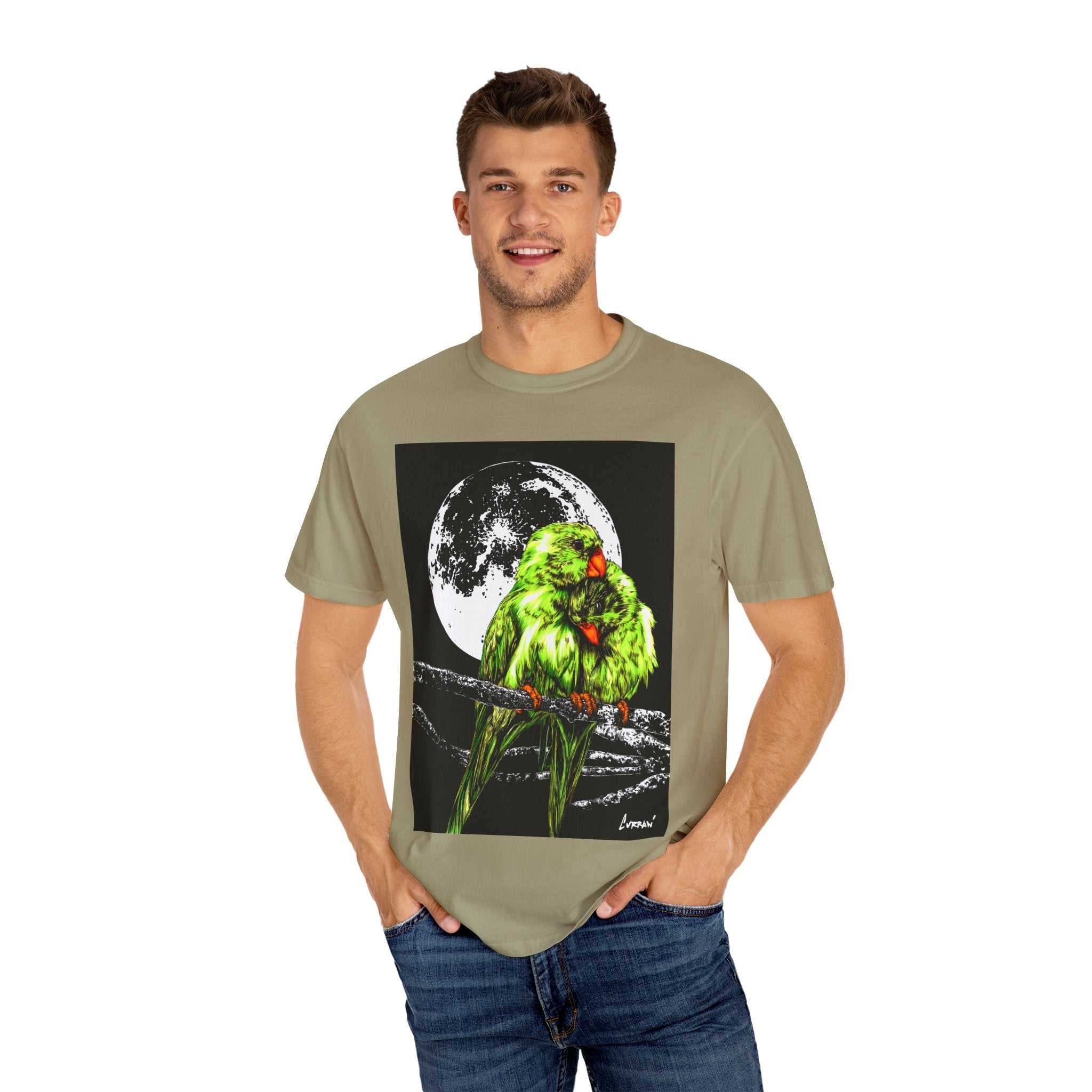 Parrots in the Moonlight Unisex T-shirt.